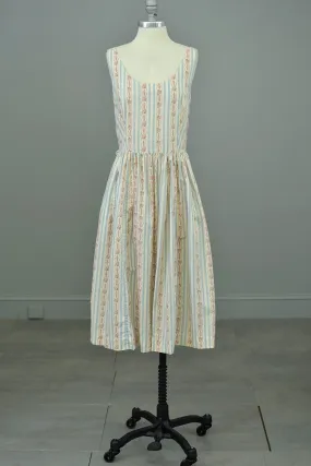 1980s 90s Ralph Lauren Floral Wallpaper Print Cottage Jumper Dress