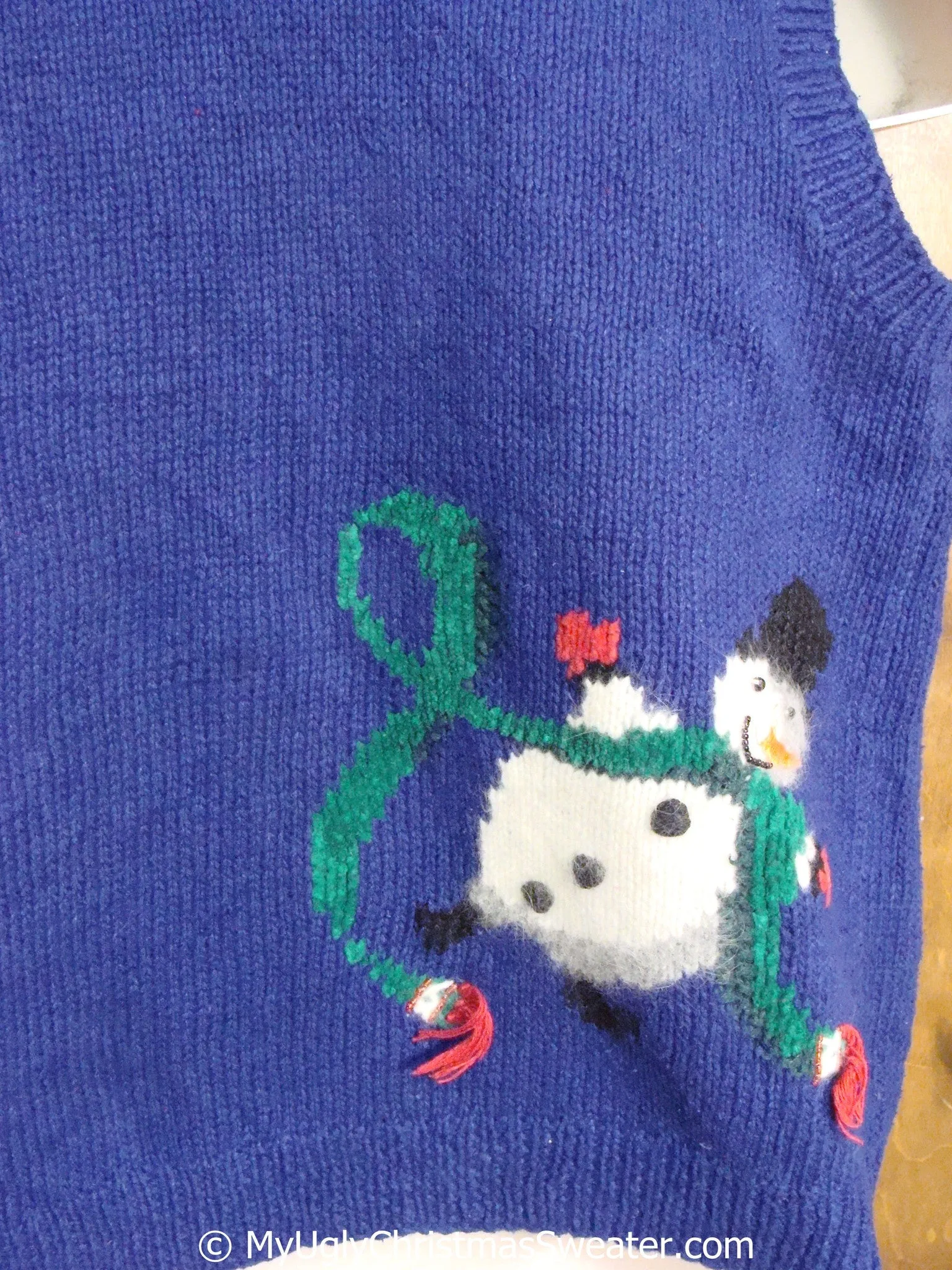 80s Funny Christmas Sweater Vest with Snowmen
