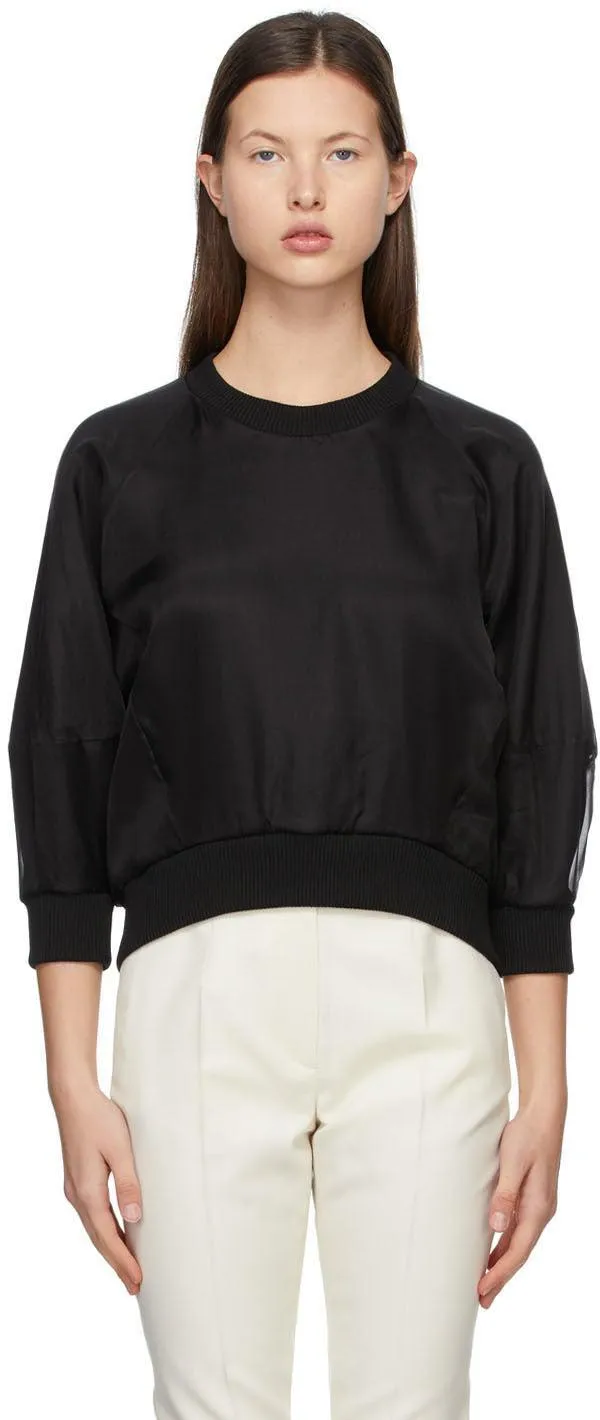 Alexander McQueen Black Organza Overlay Sweatshirt