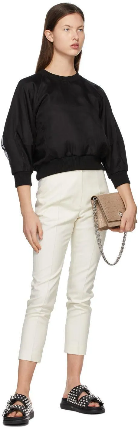 Alexander McQueen Black Organza Overlay Sweatshirt