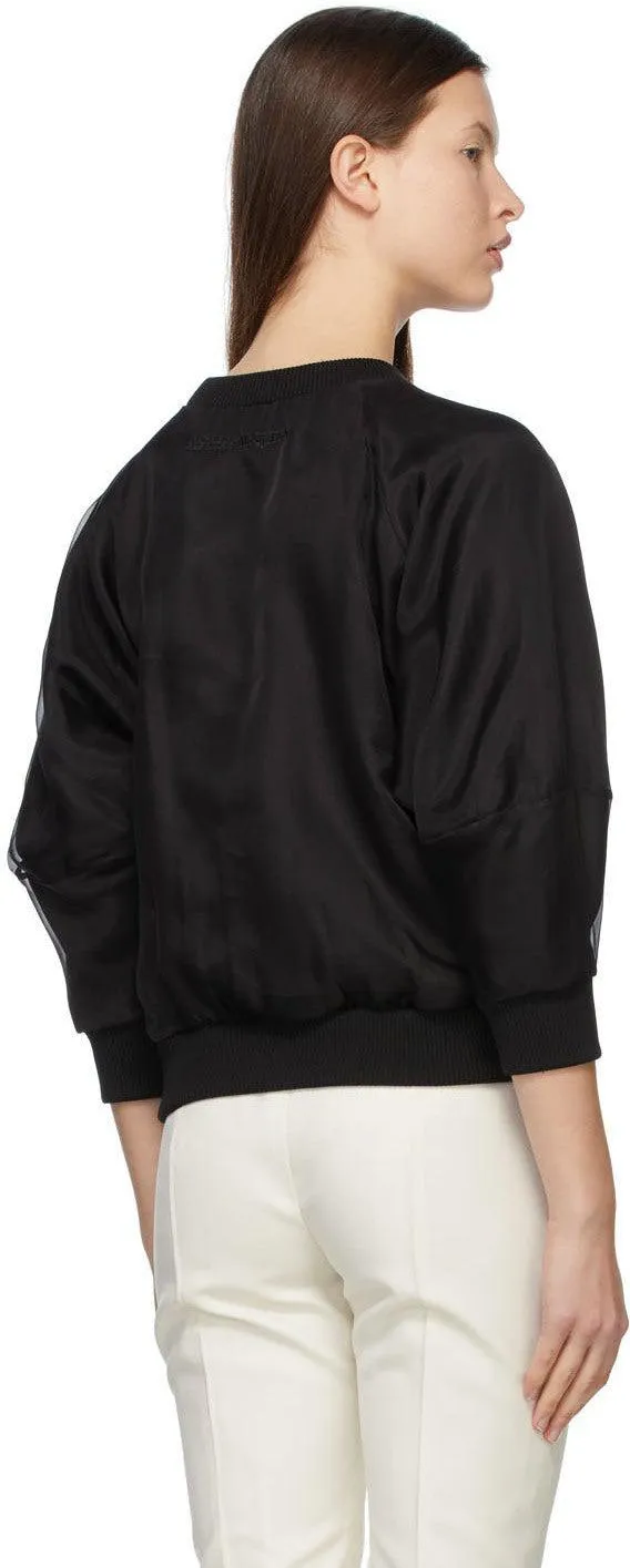 Alexander McQueen Black Organza Overlay Sweatshirt