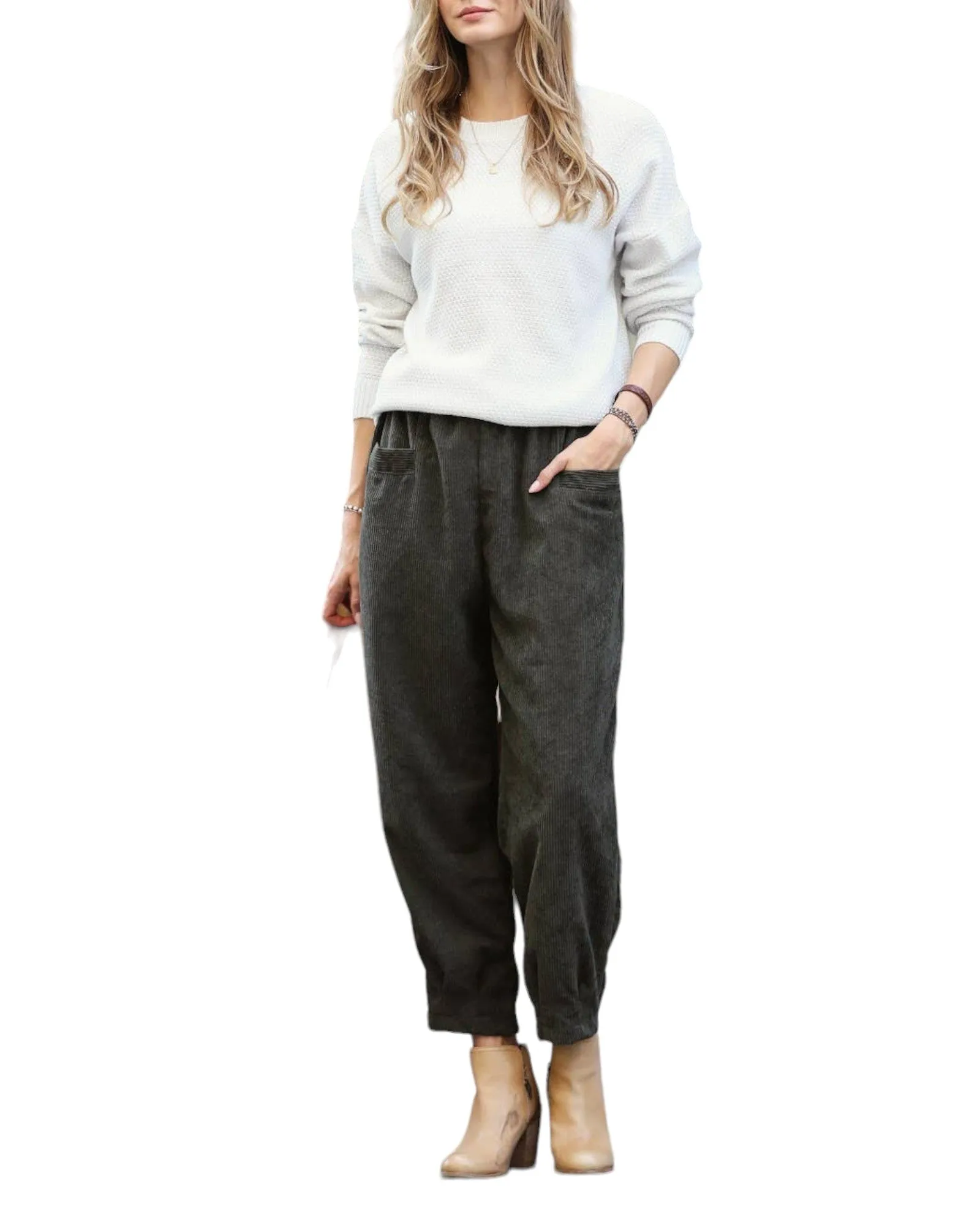 Ash Grey Corduroy Baggy Pants