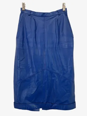 Assorted Brands Stylish Cobalt Leather Midi Skirt Size 12
