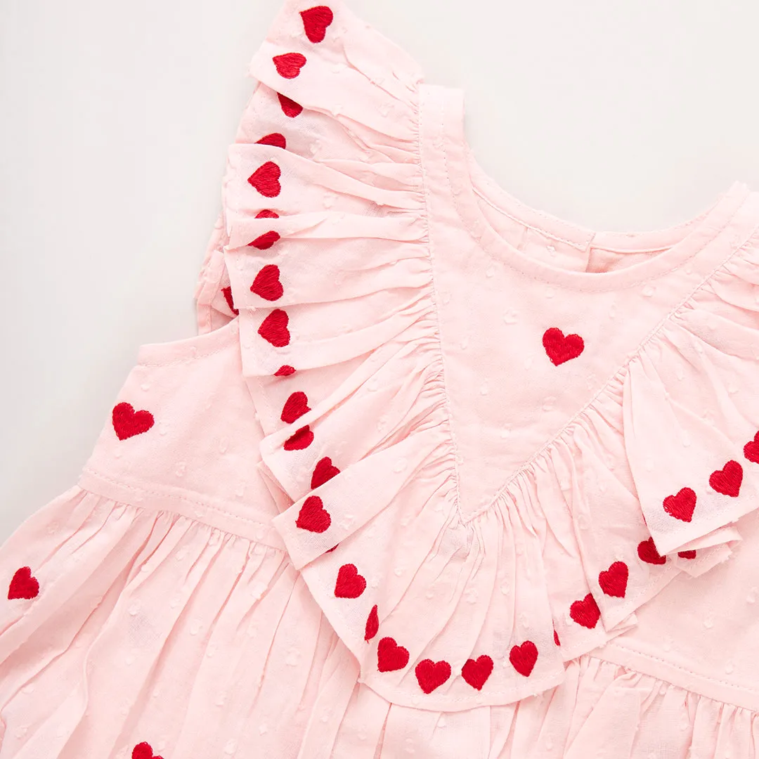 Baby Girls Raphaela Bubble - Confetti Heart Embroidery