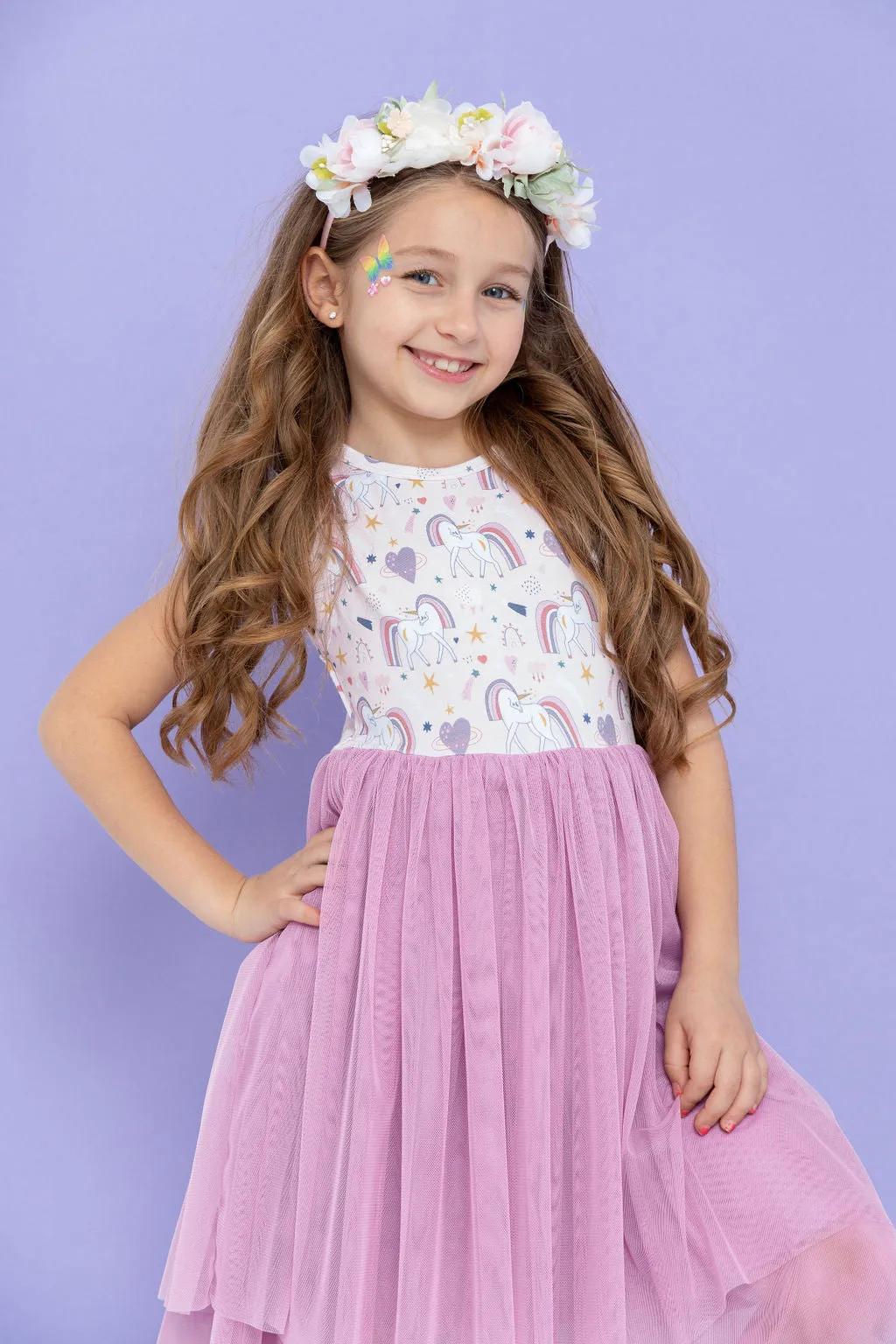 Bamboo Tulle Dress - Unicorn Dreams