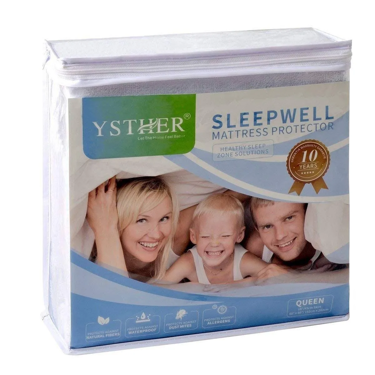 BeautySleep Terry Waterproof Mattress Protector Premium Hypoallergenic Cover