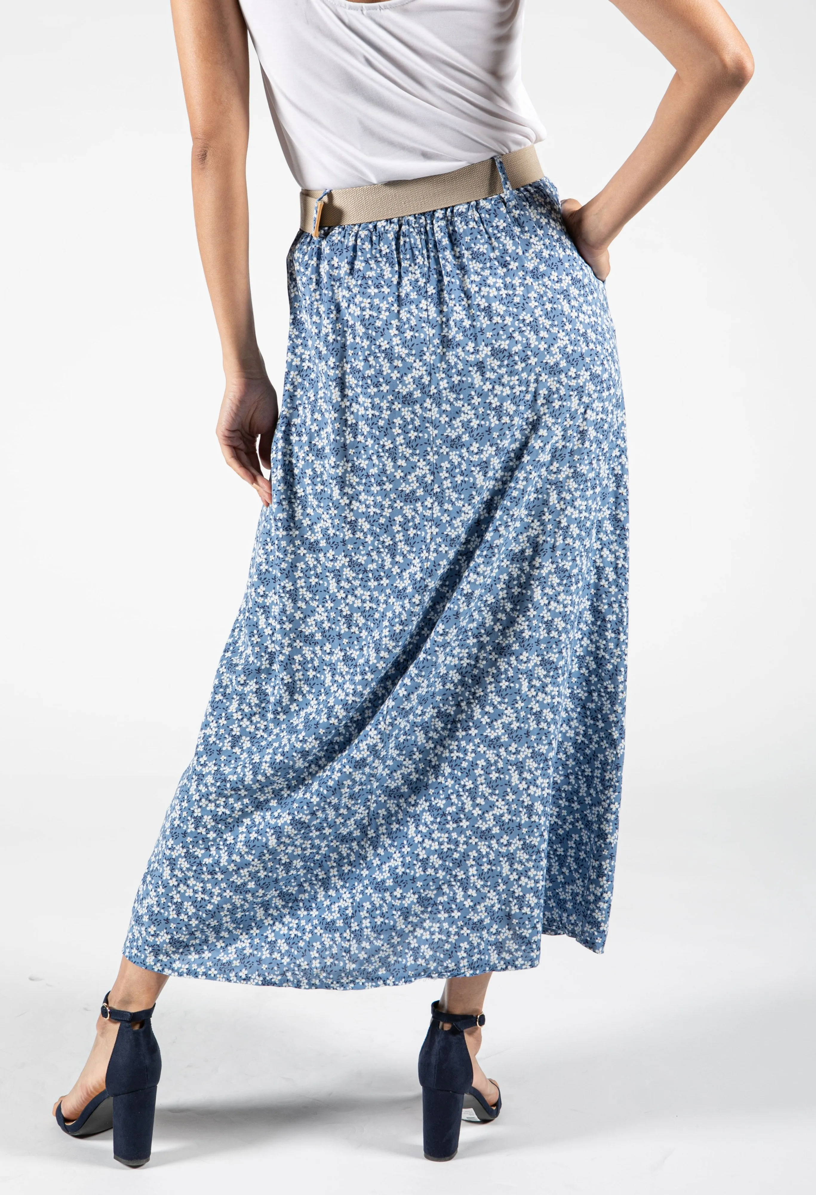 Belted Mini Bloom Skirt