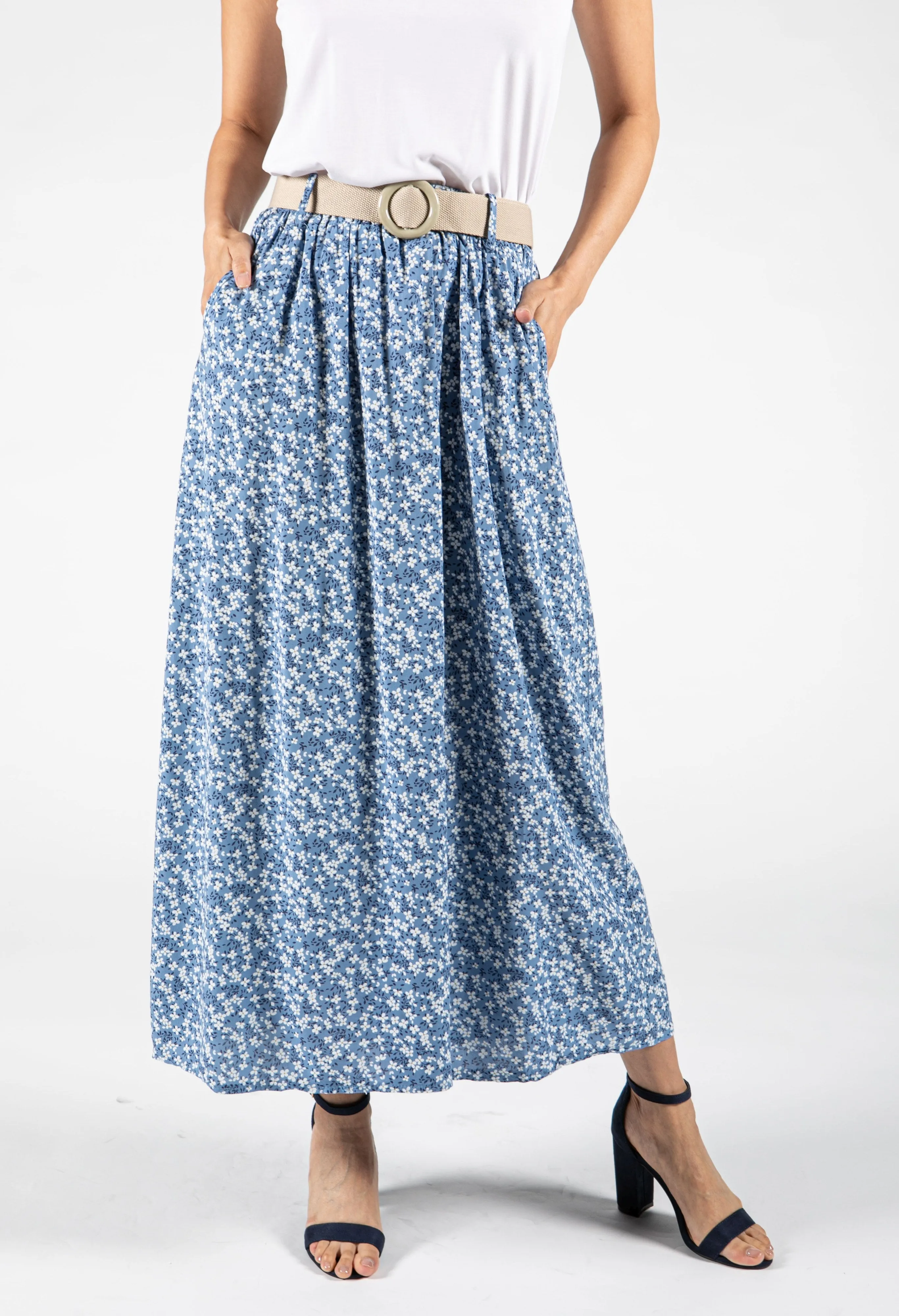 Belted Mini Bloom Skirt
