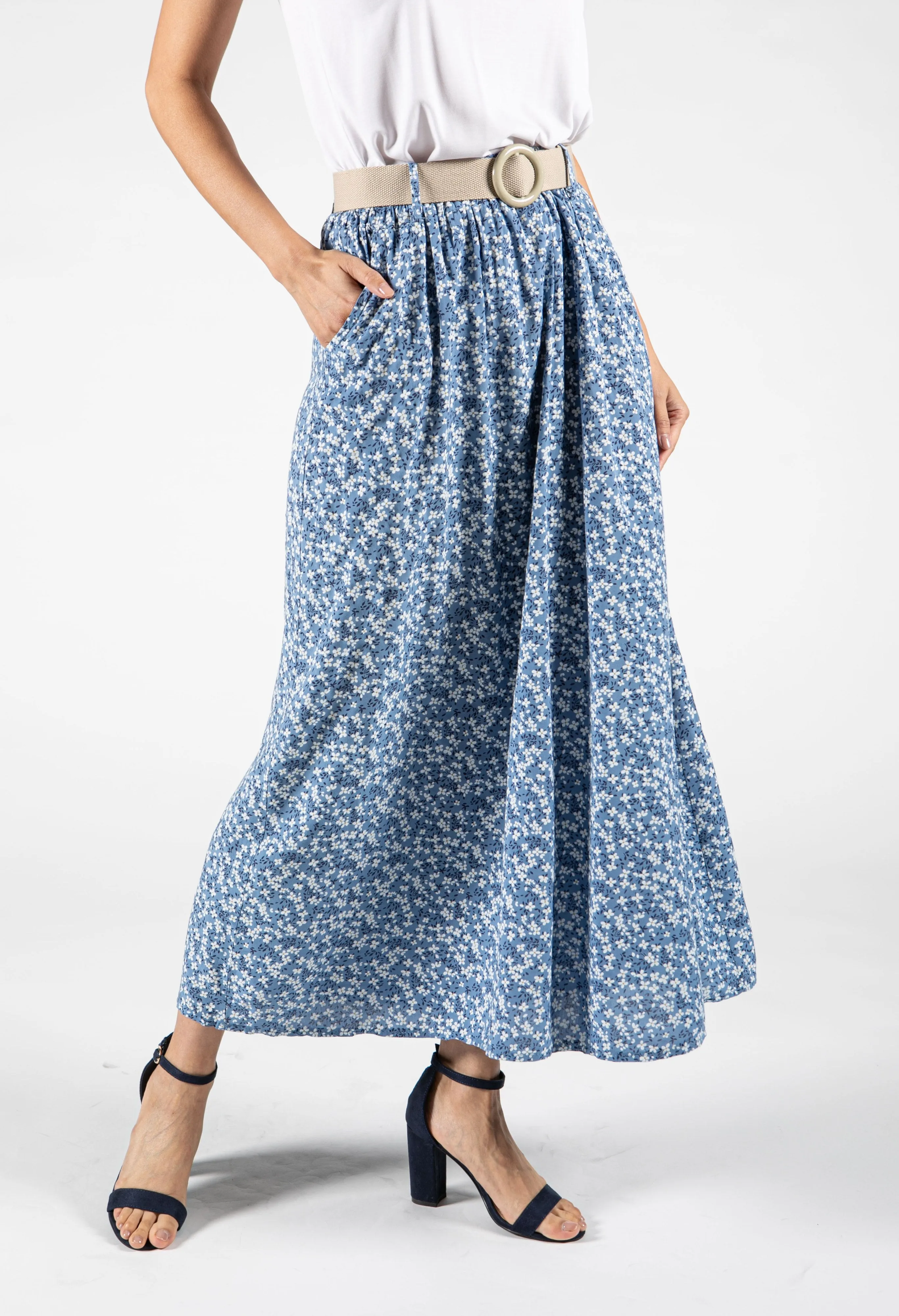 Belted Mini Bloom Skirt