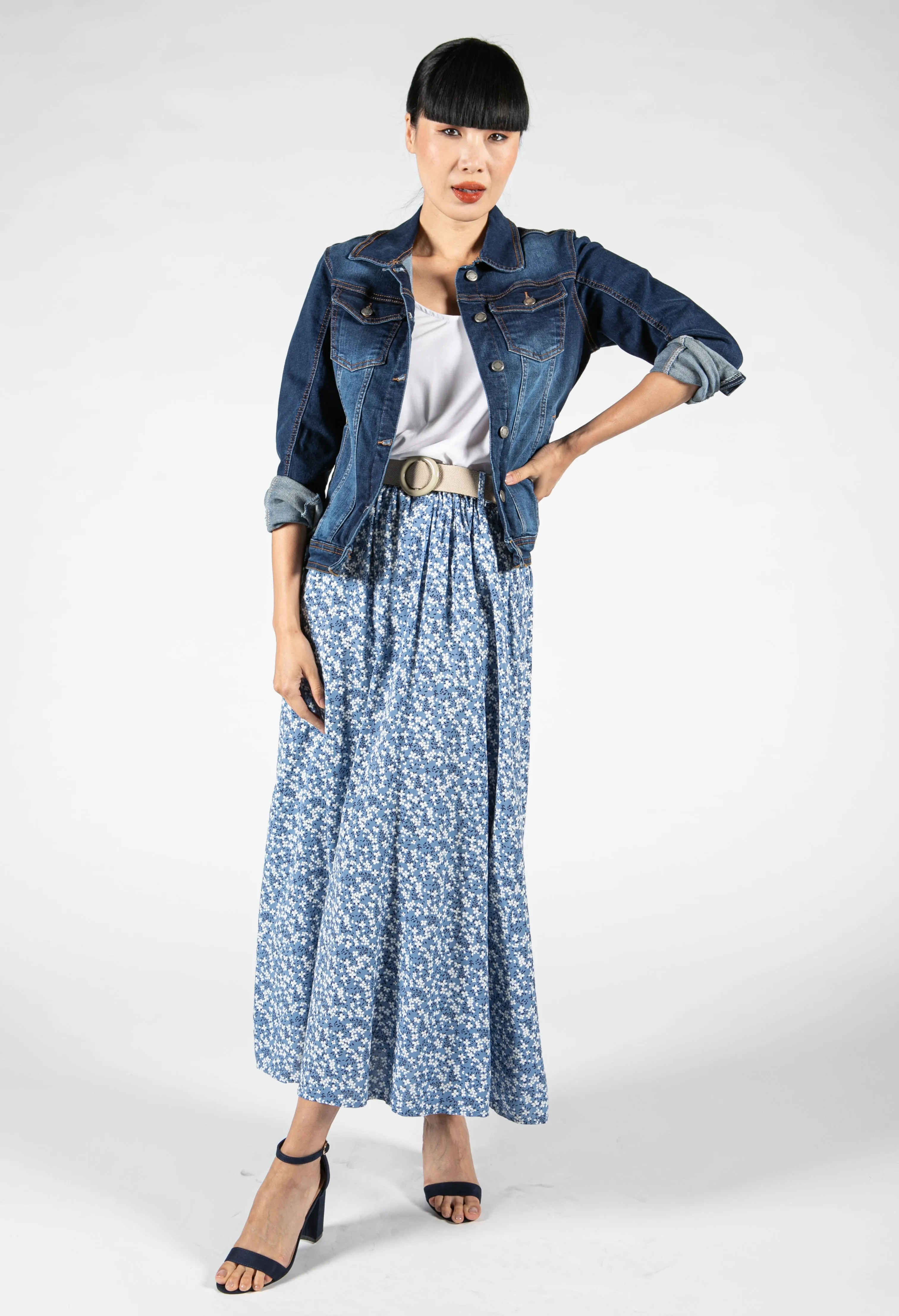 Belted Mini Bloom Skirt