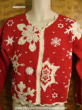 Best 80s Red Fancy Tacky Bad Christmas Sweater