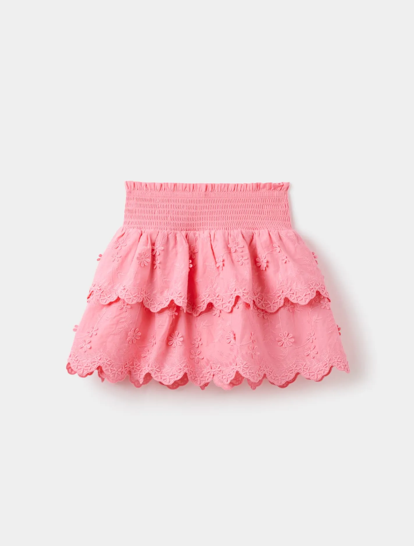 Billie Embroidered Shirred Girls Skirt