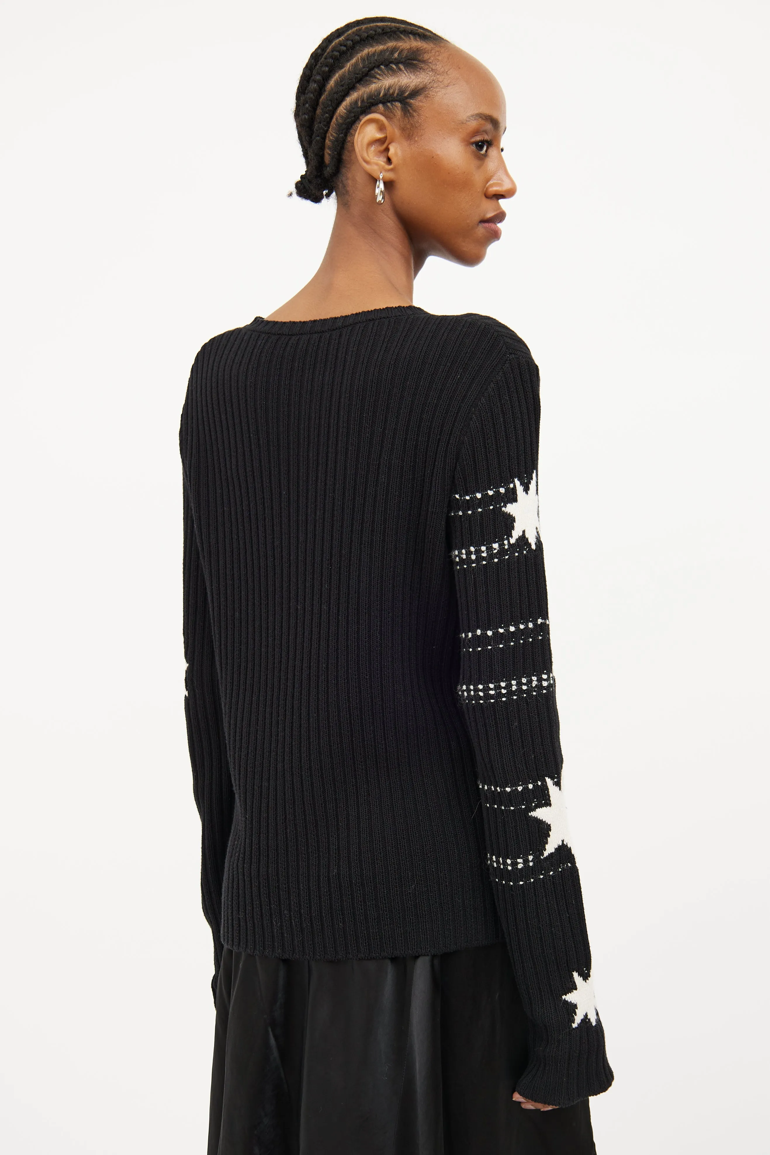Black & White Star Knit Sweater
