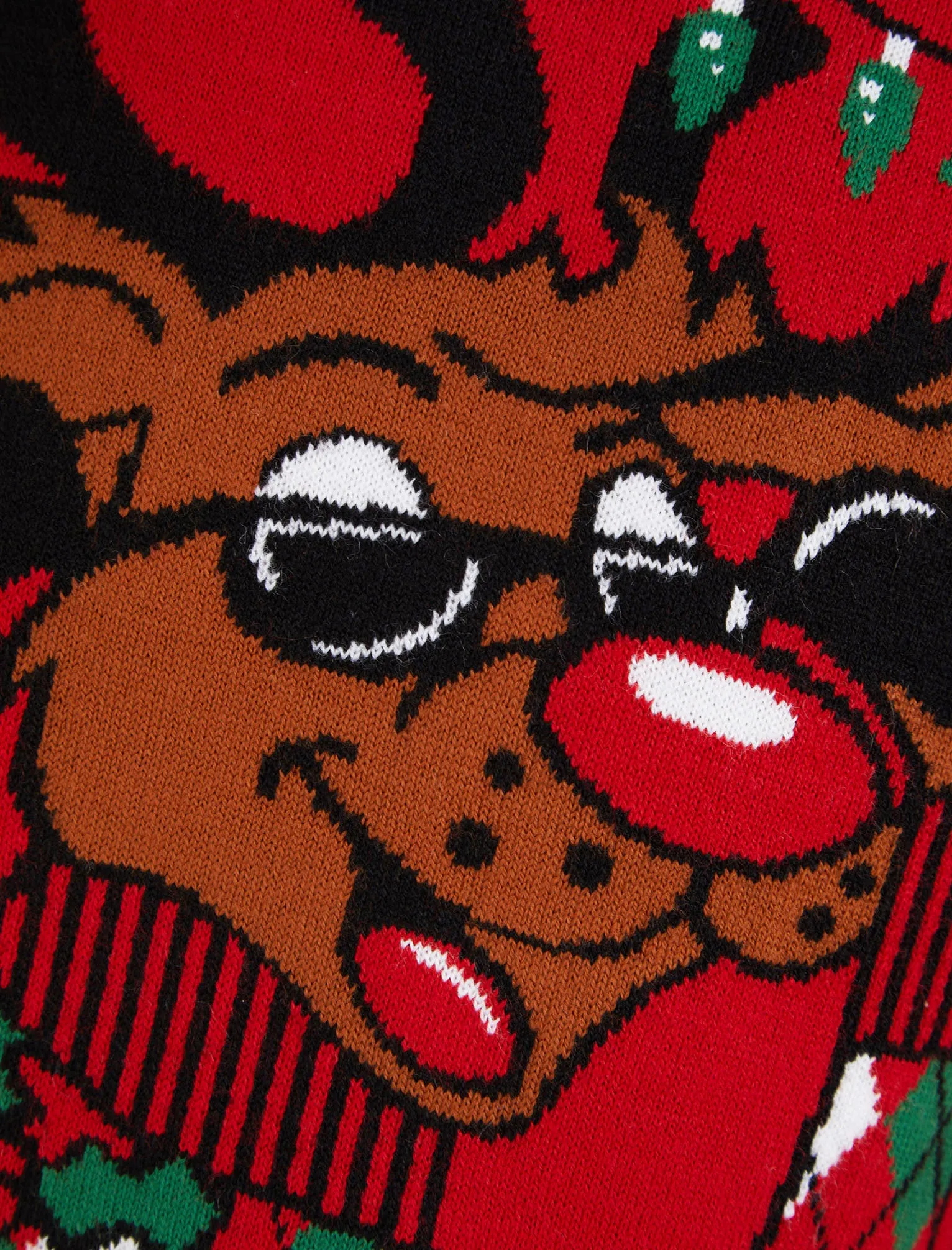 Boy's Argyile Holly Novelty Christmas Jumper in George Red - Merry Christmas Kids (4-12yrs)