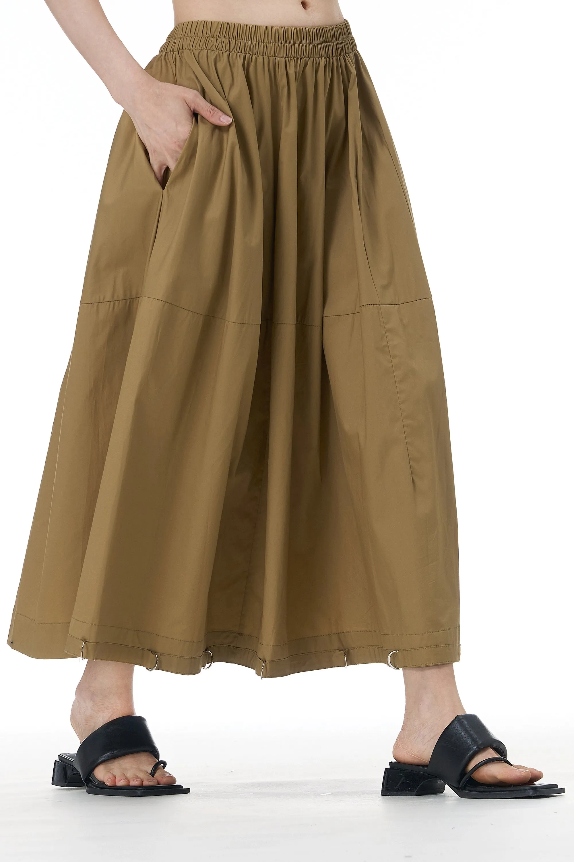Camel Brown Skirt Cotton Coord Set