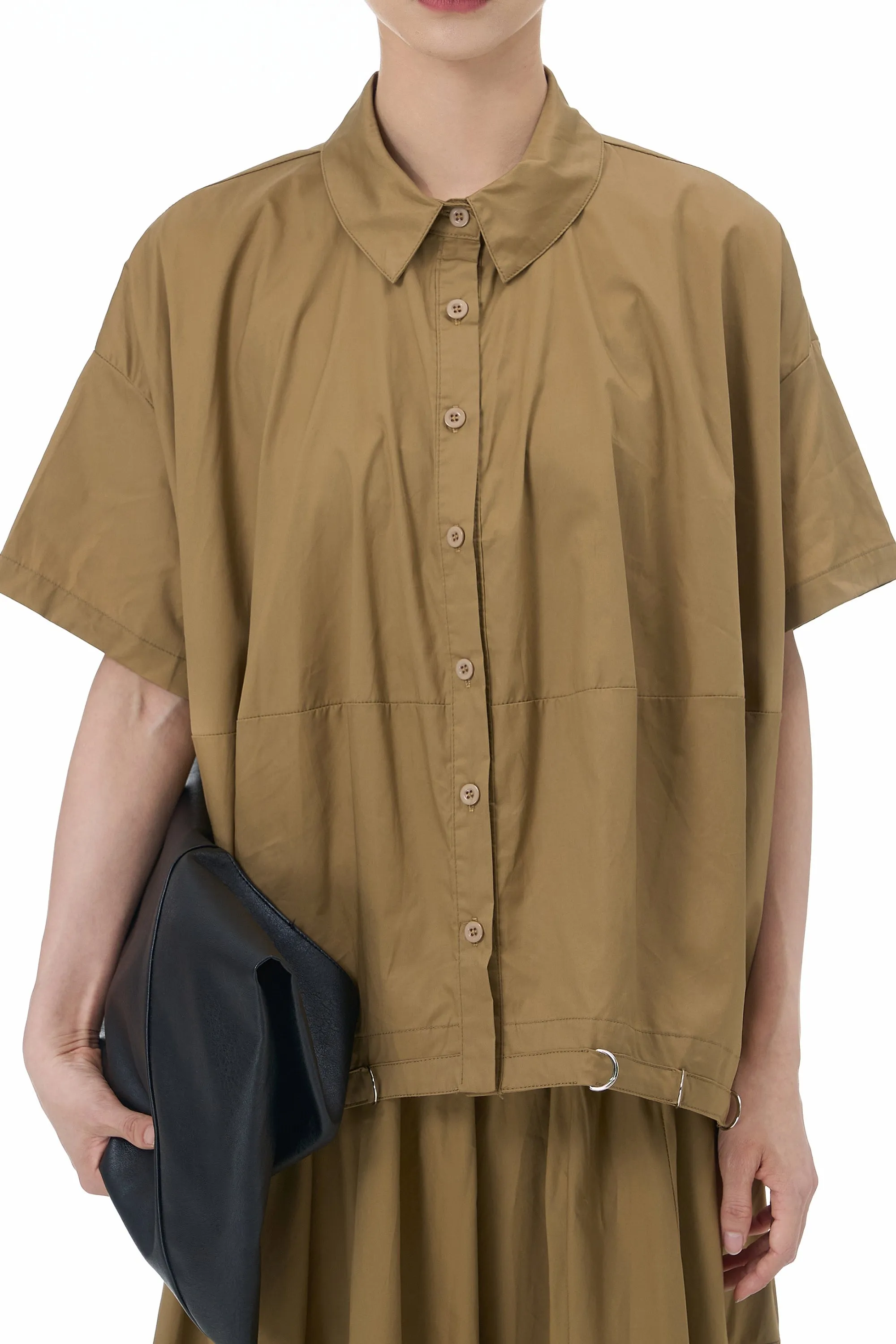 Camel Brown Skirt Cotton Coord Set