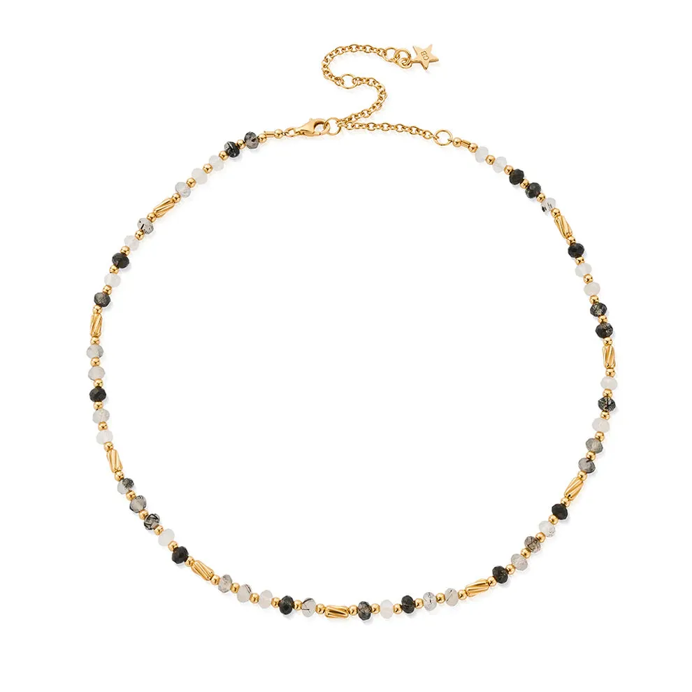 CHLOBO Aura Strengthening Black Rutilated Quartz Necklace Gold