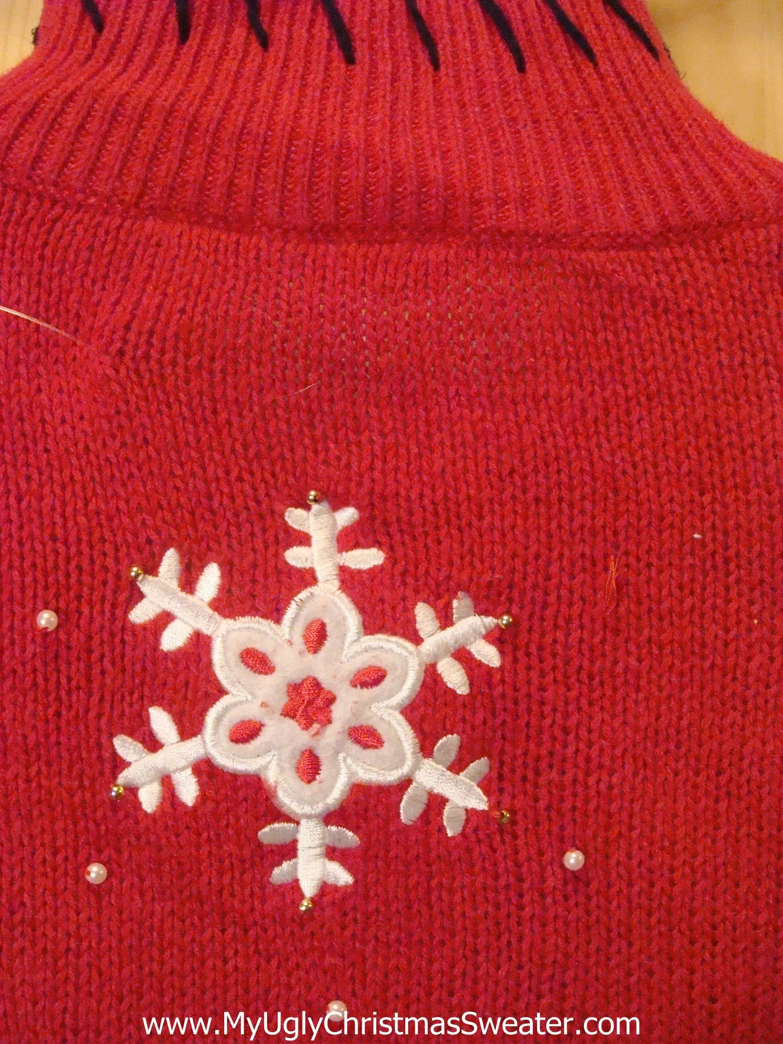 Christmas Sweater Red with Tic Tac Toe Designs