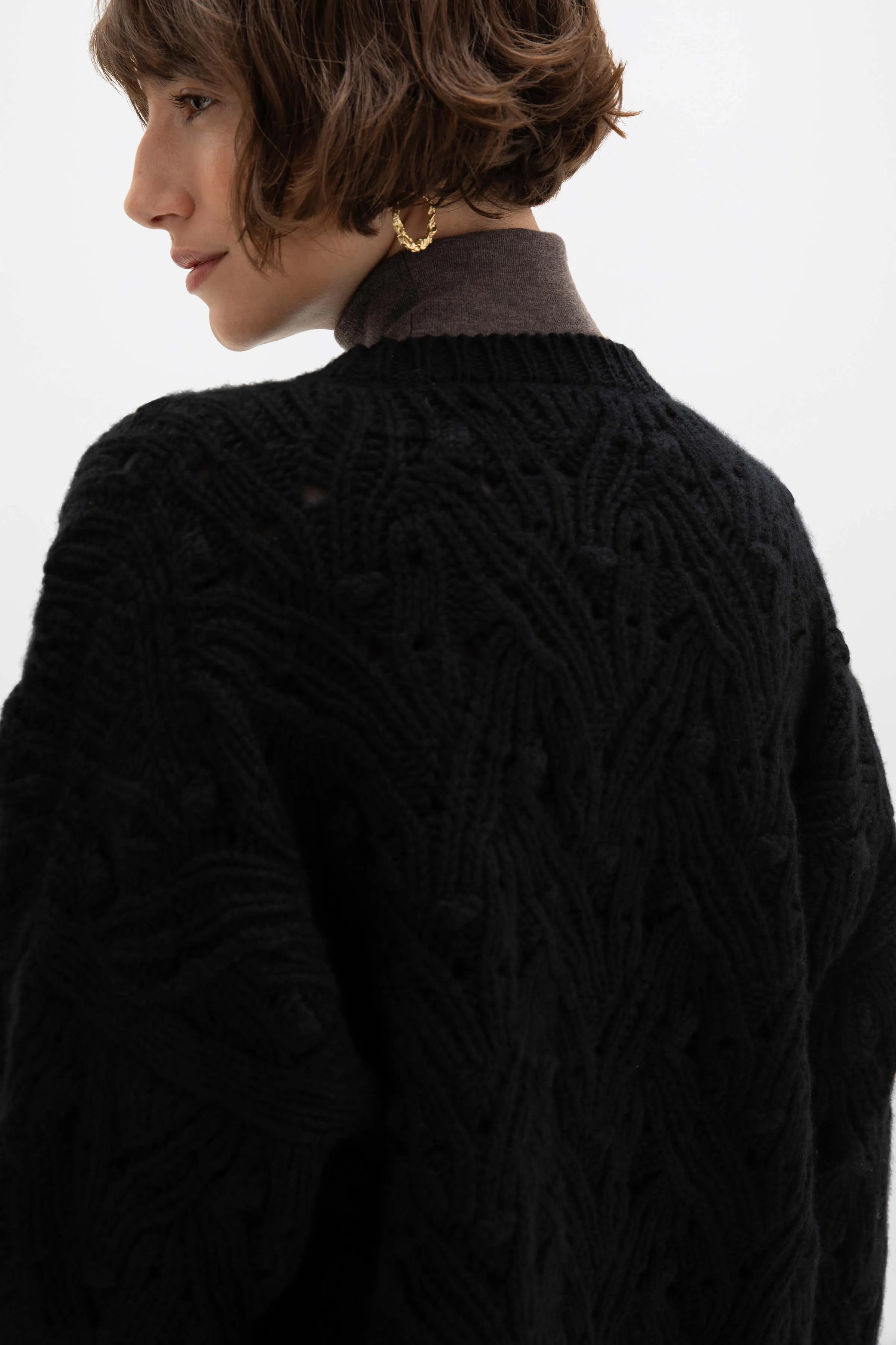Chunky Lace Stitch Cashmere Jumper