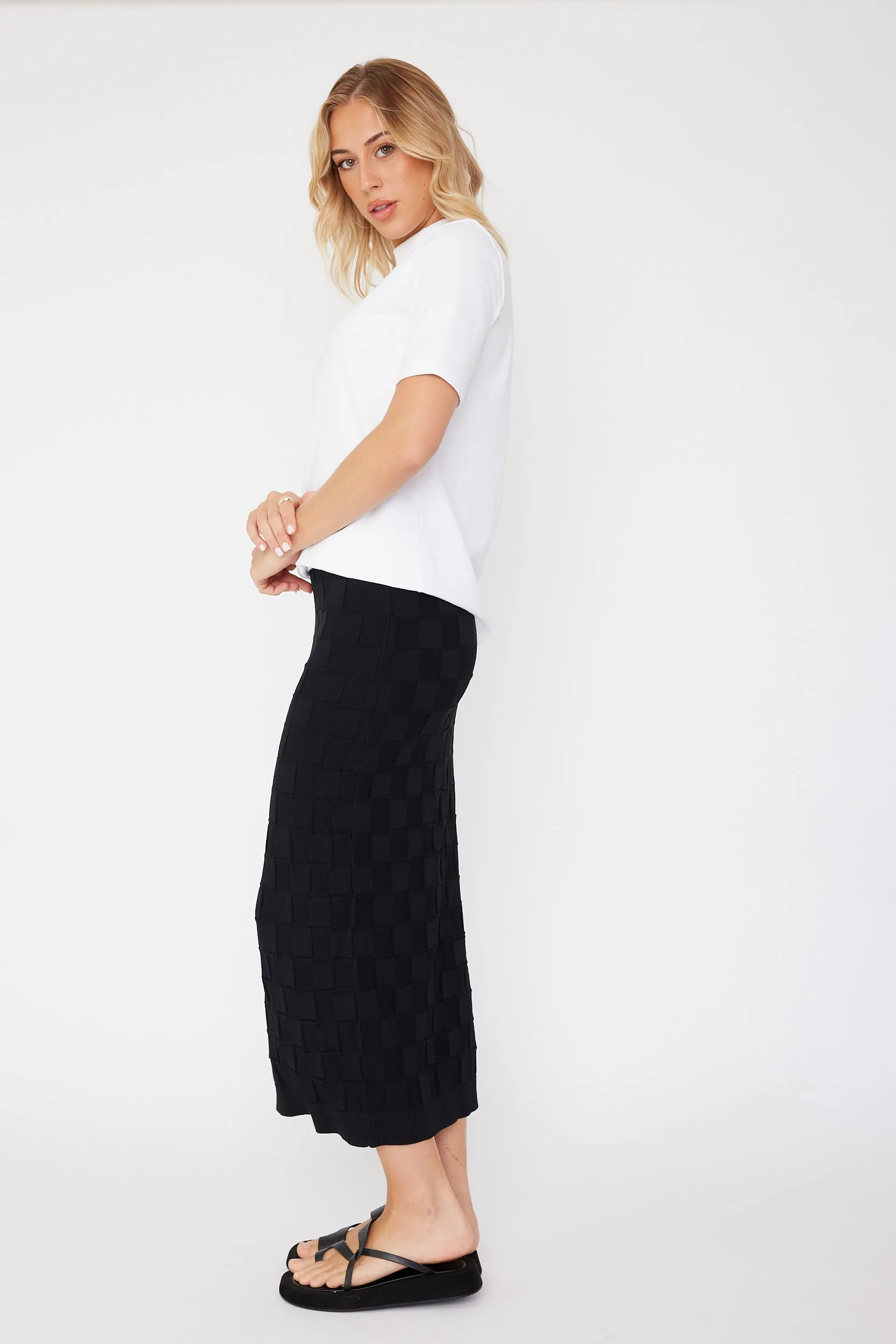 COMO Knit Skirt Black