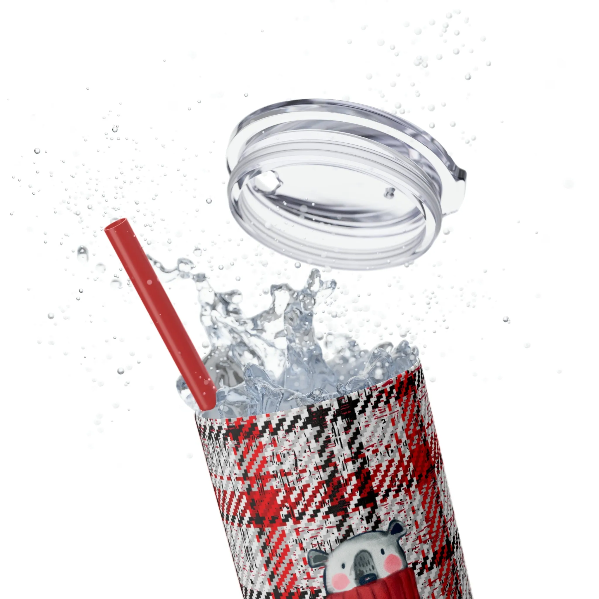 Cozy Polar Bear Christmas 20oz Skinny Tumbler with Straw: Winter Sipper