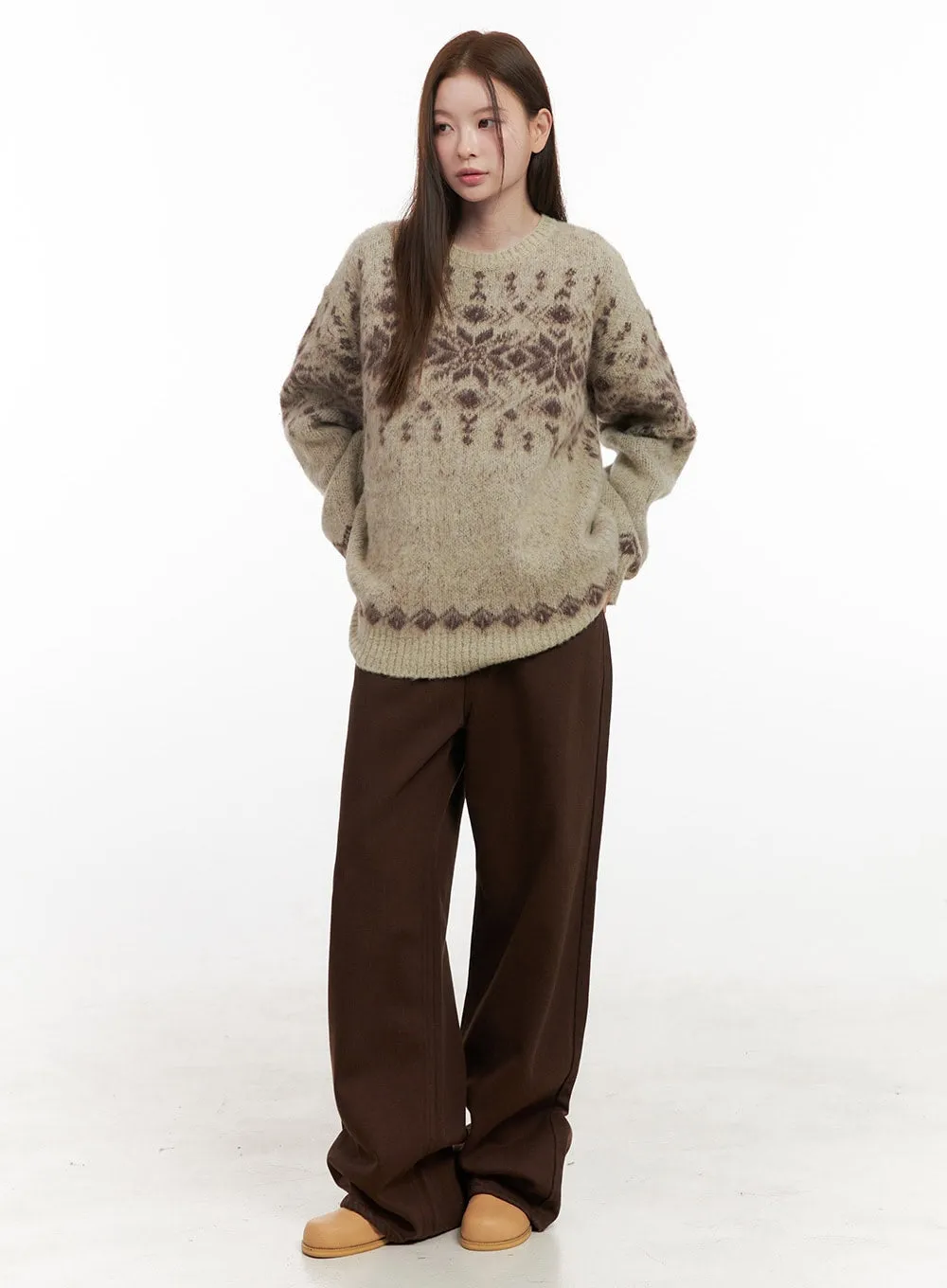 Cozy Wide Leg Cotton Pants OD418