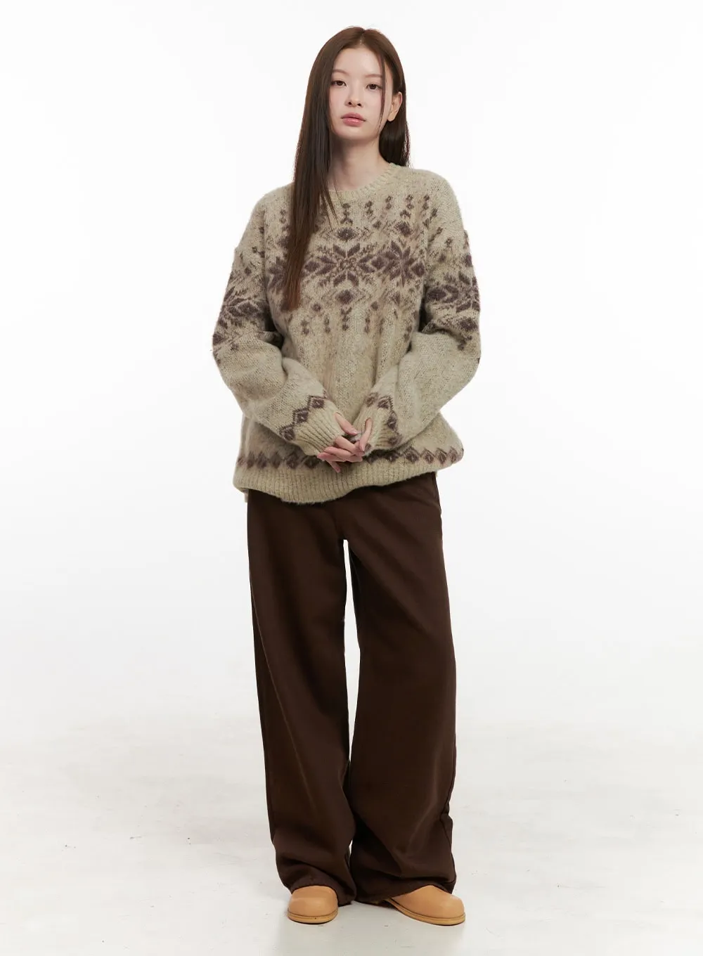 Cozy Wide Leg Cotton Pants OD418