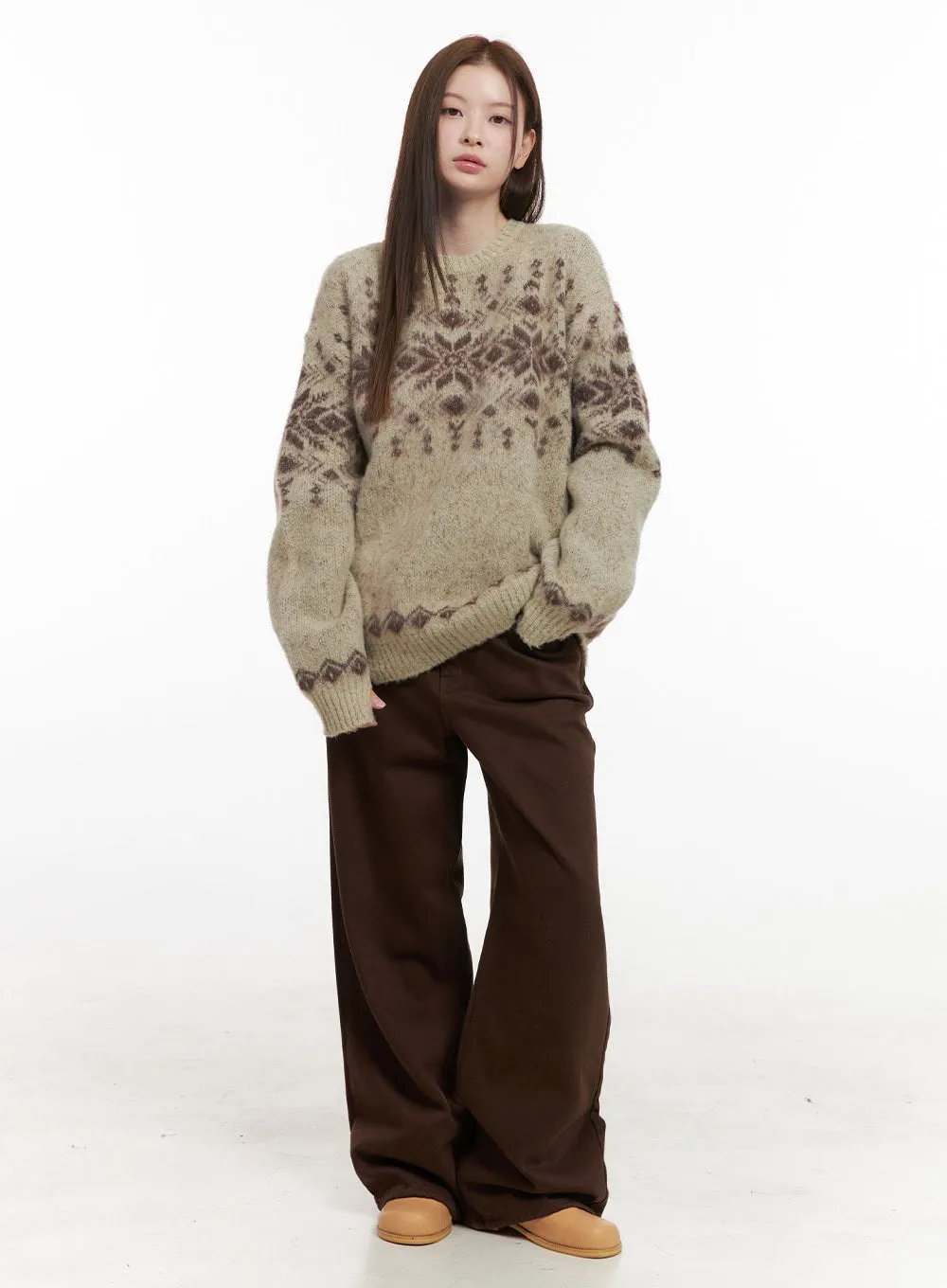 Cozy Wide Leg Cotton Pants OD418