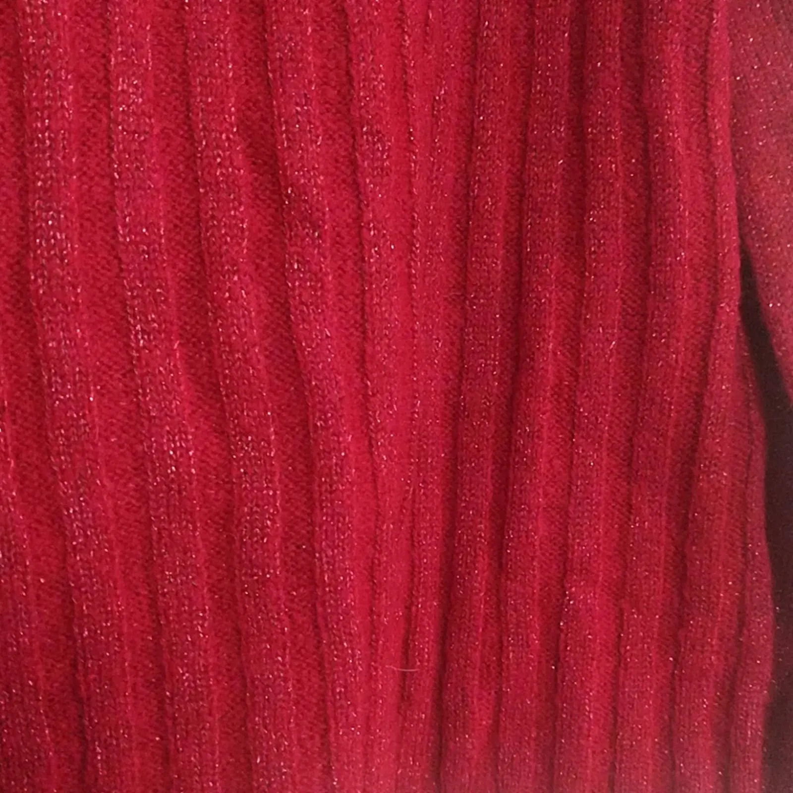 Designers Originals Red Sparkle Ribbed Sweater