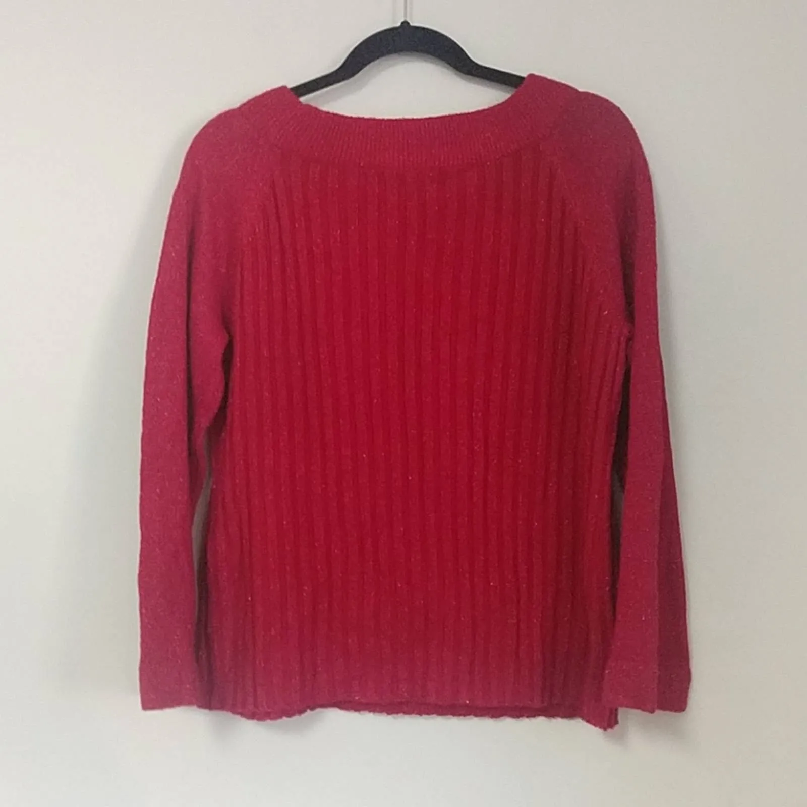 Designers Originals Red Sparkle Ribbed Sweater