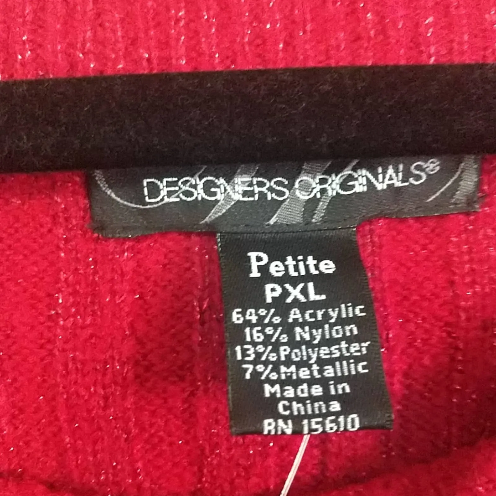 Designers Originals Red Sparkle Ribbed Sweater
