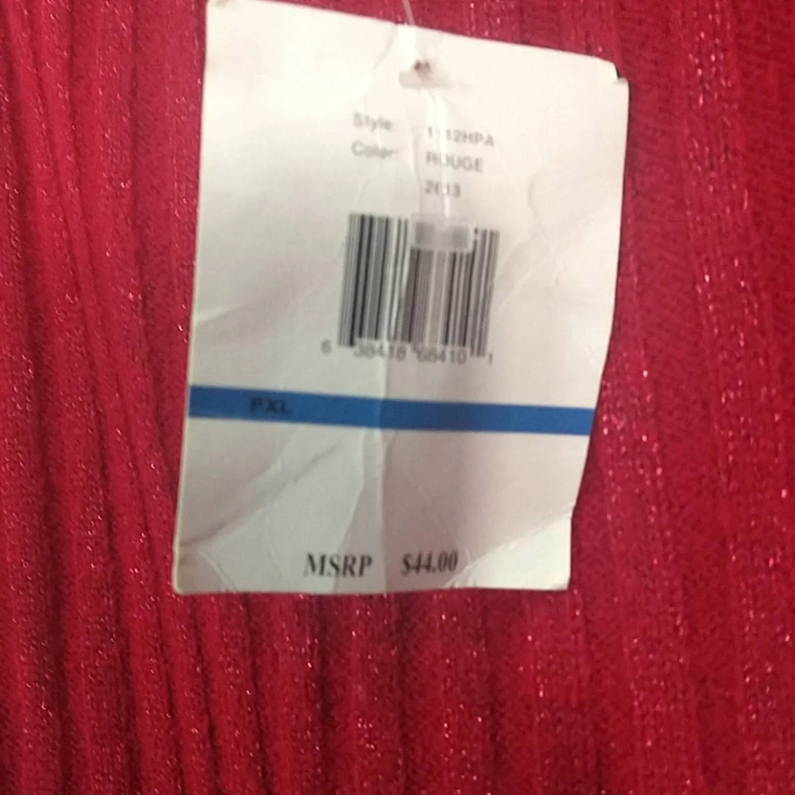 Designers Originals Red Sparkle Ribbed Sweater