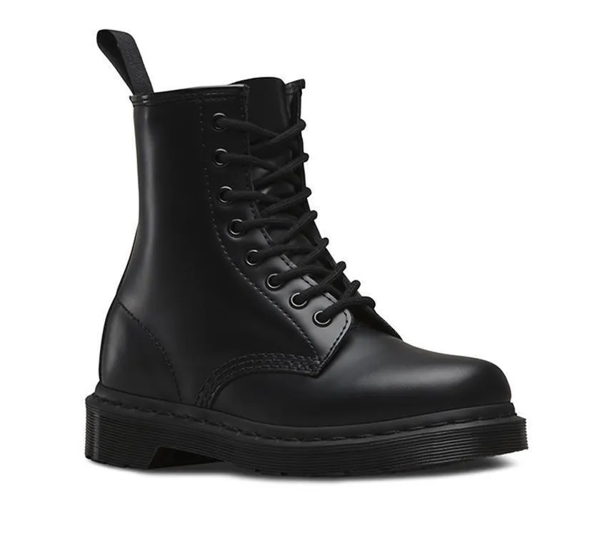 Dr. Martens 1460 Mono Boots Shoes Lace Up Genuine Leather Docs - Black