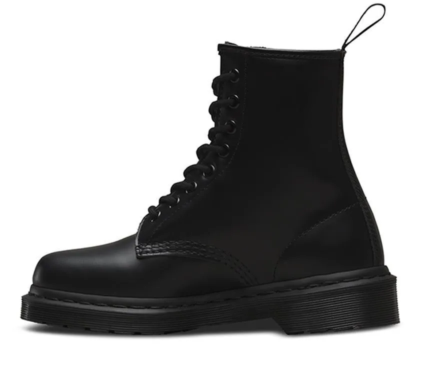 Dr. Martens 1460 Mono Boots Shoes Lace Up Genuine Leather Docs - Black