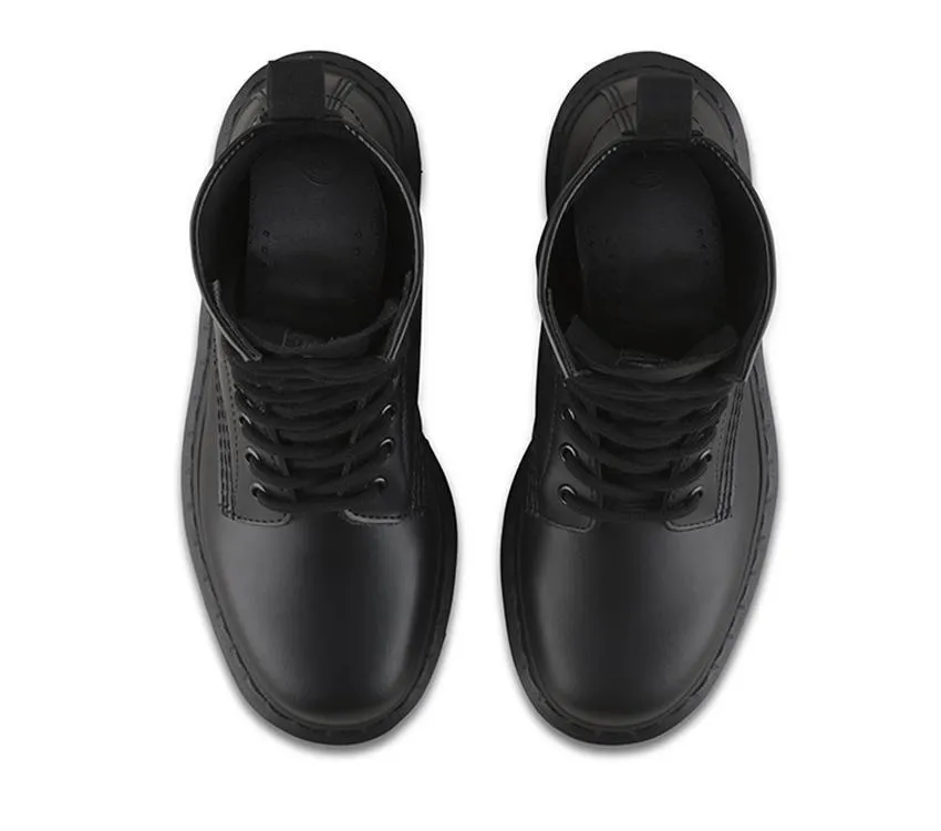 Dr. Martens 1460 Mono Boots Shoes Lace Up Genuine Leather Docs - Black