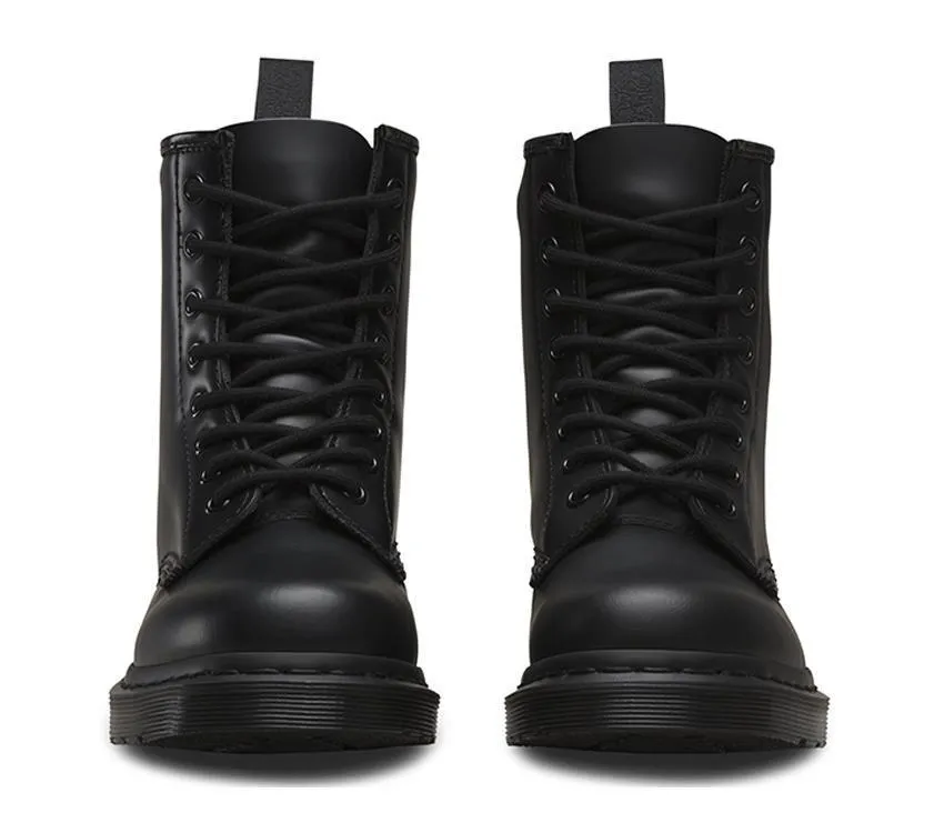 Dr. Martens 1460 Mono Boots Shoes Lace Up Genuine Leather Docs - Black
