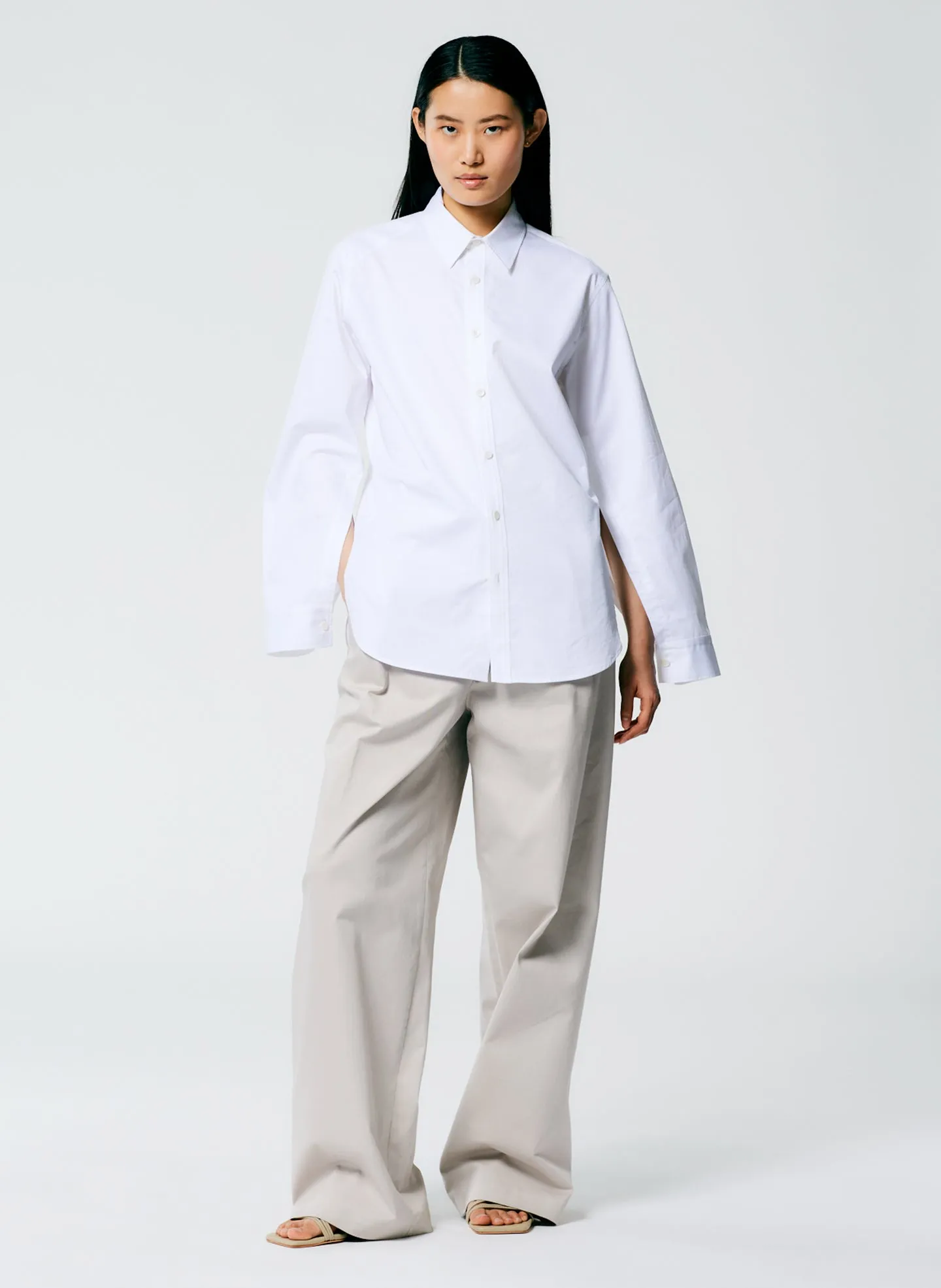 Eco Poplin Shirt With Inseam Vent