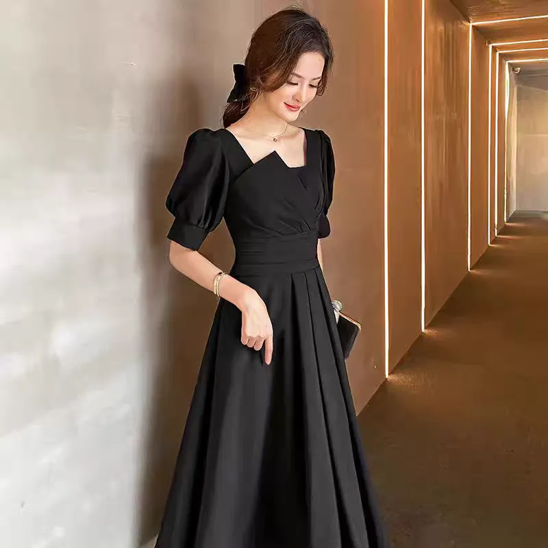 EG-SALE-AME-00105 Evening dress for women, light luxury, niche, high-end party, high-end feeling, usually can be worn, blue bridesmaid dress,