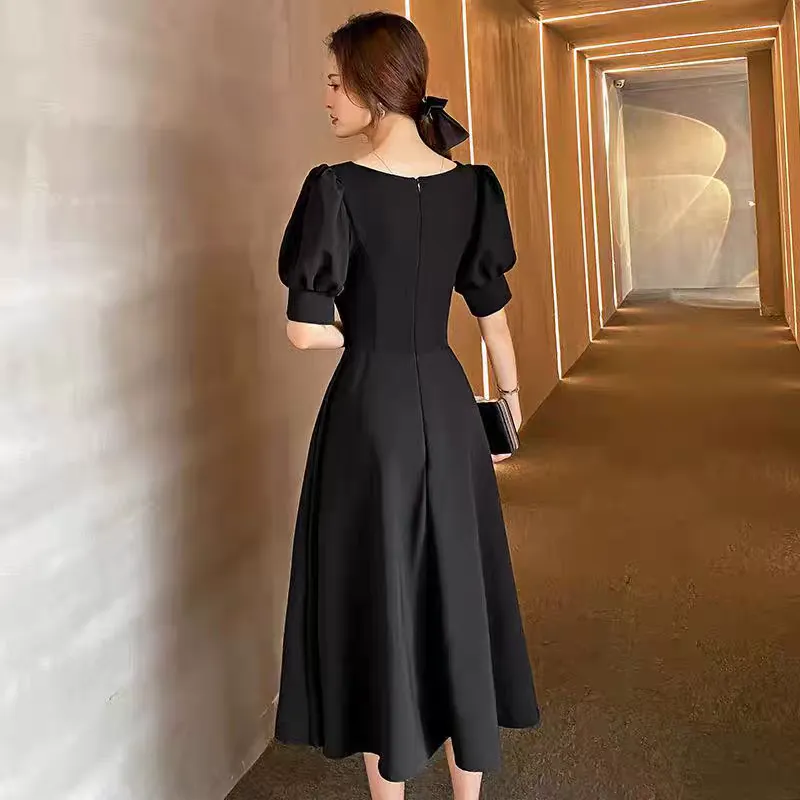 EG-SALE-AME-00105 Evening dress for women, light luxury, niche, high-end party, high-end feeling, usually can be worn, blue bridesmaid dress,