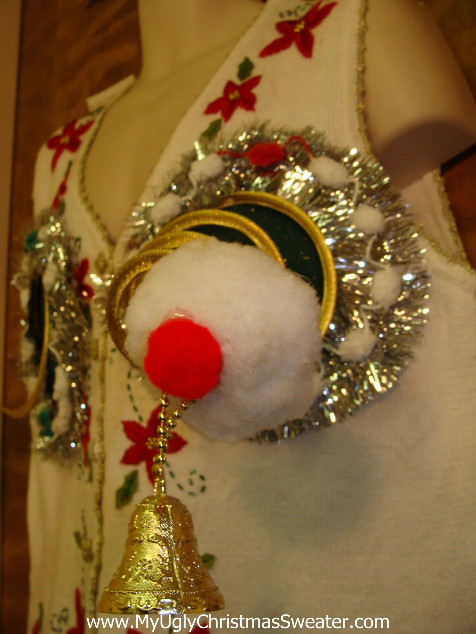 Funny Naughty Ugly Christmas Sweater Vest Springy Boobs