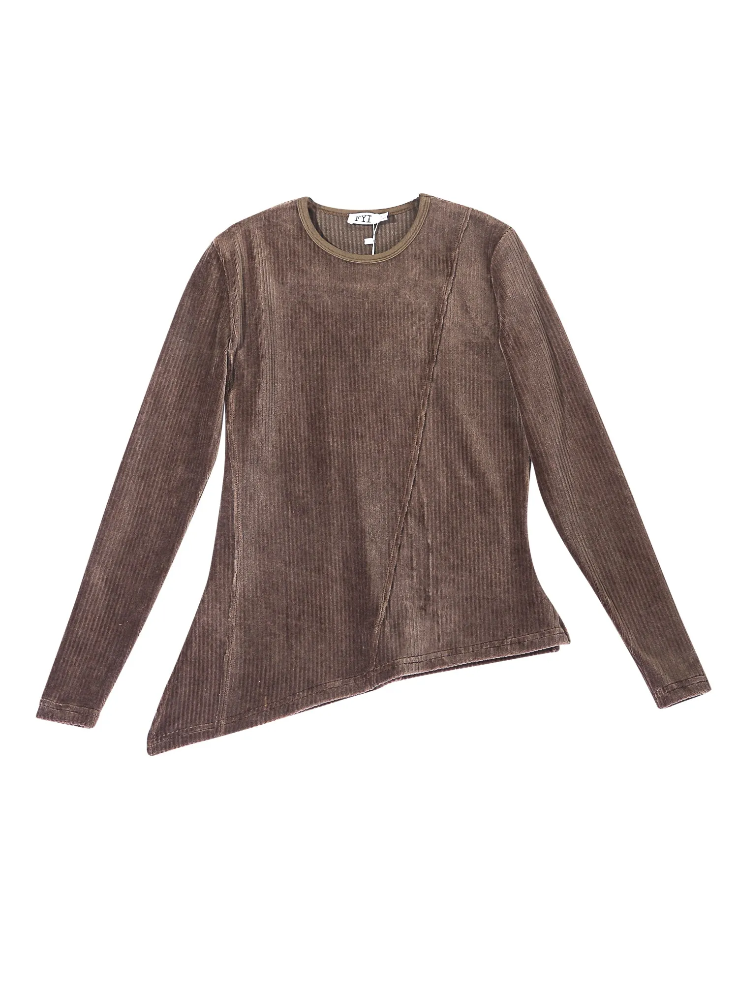 FYI Velour Asymmetric Long Sleeve Top