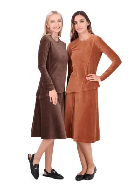 FYI Velour Asymmetric Long Sleeve Top