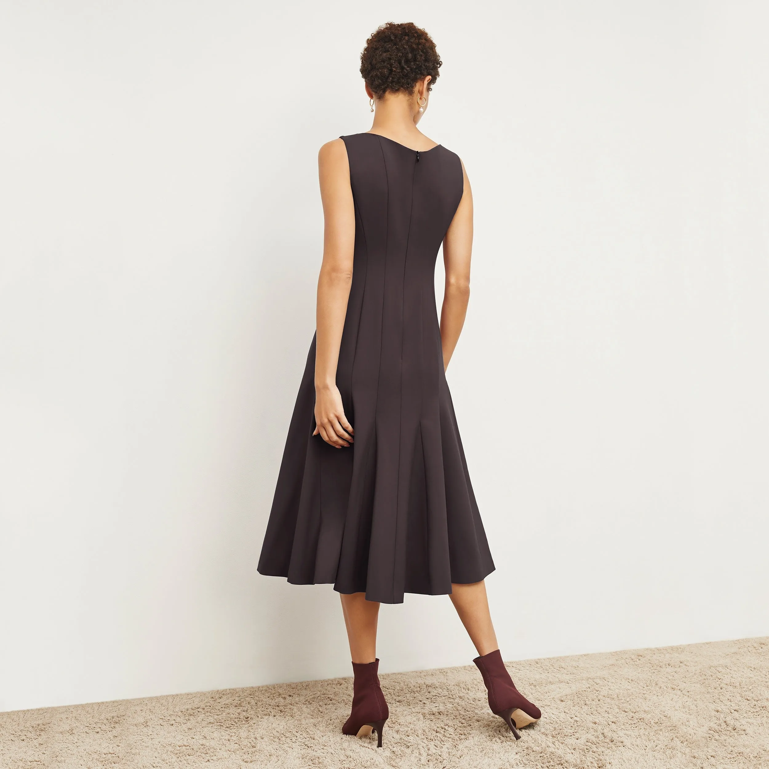 Gabriella Dress - Washable Wool Twill :: Haze