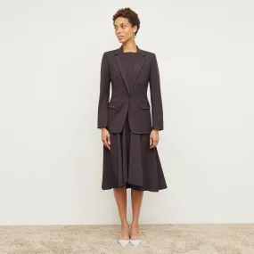 Gabriella Dress - Washable Wool Twill :: Haze