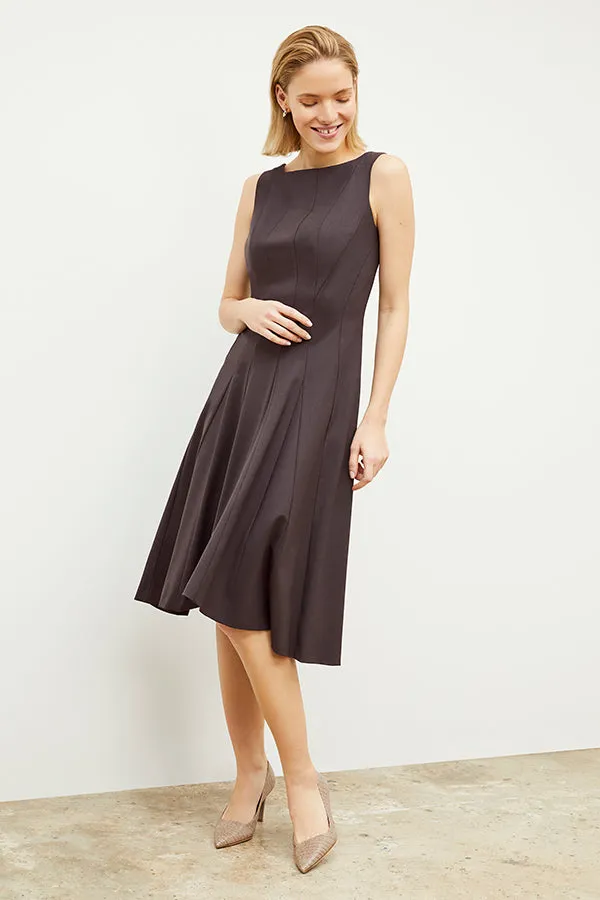 Gabriella Dress - Washable Wool Twill :: Haze