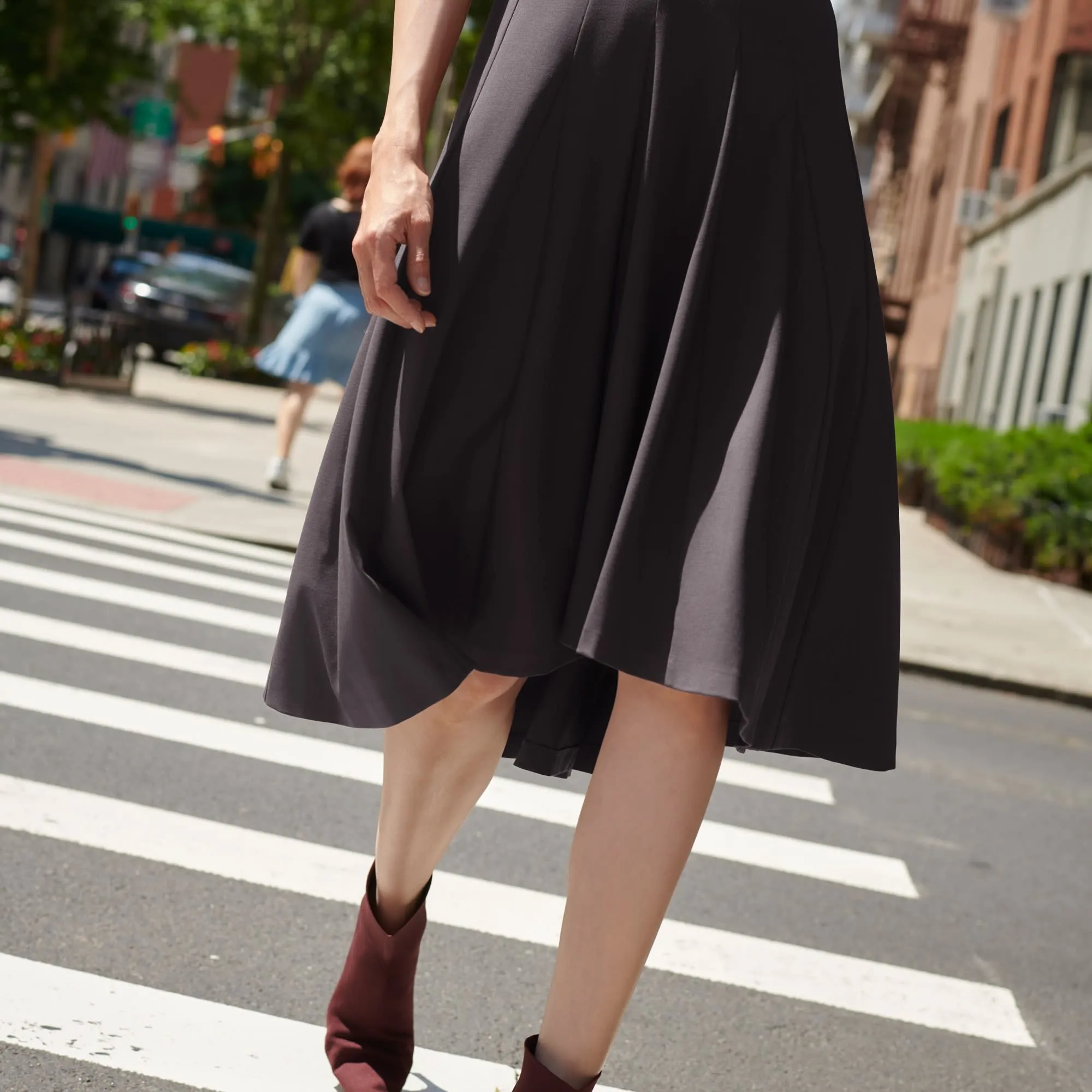 Gabriella Dress - Washable Wool Twill :: Haze
