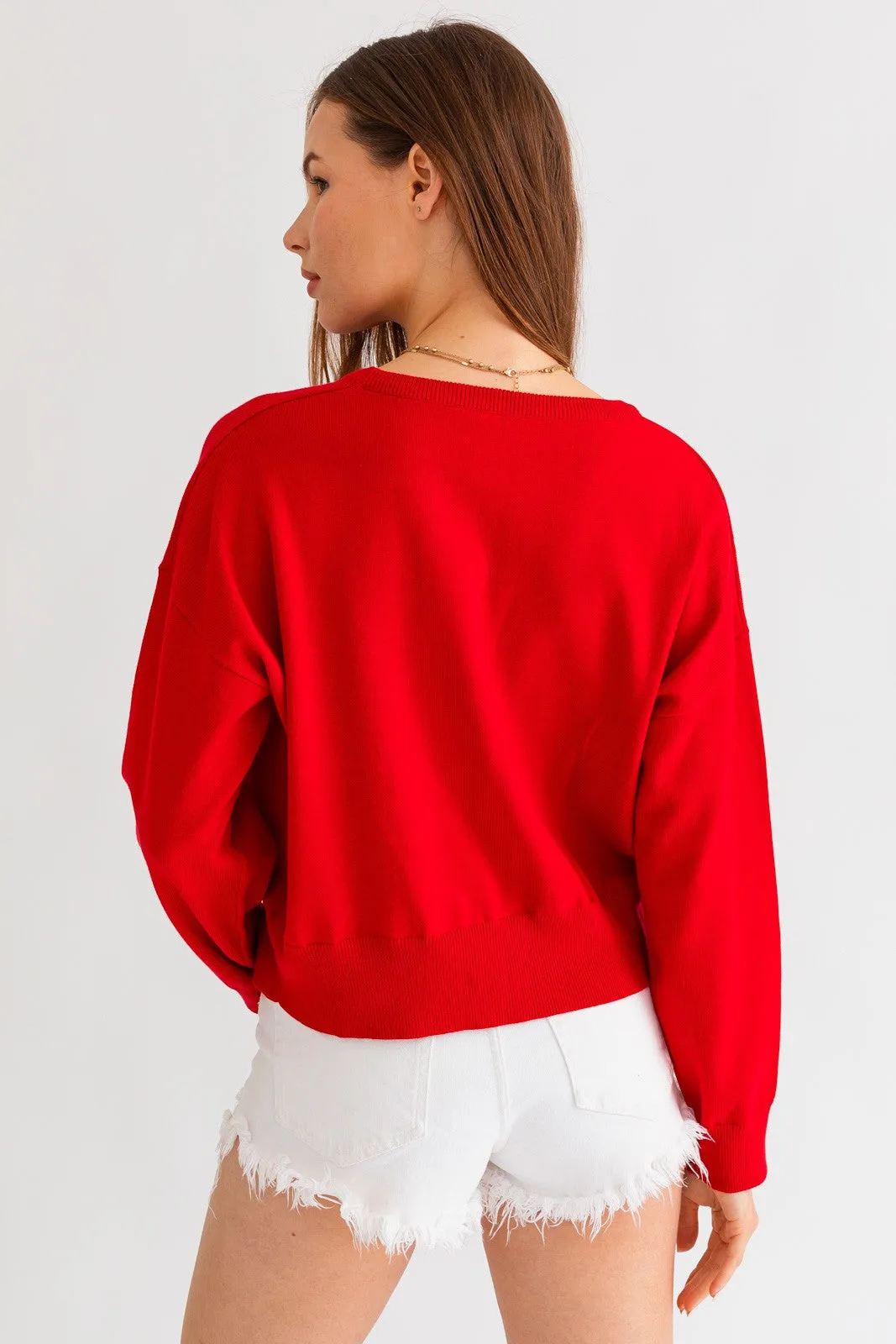 Georgia Game Day Light Weight Red and Black Sweater