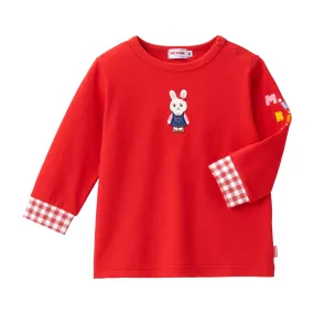Gingham Cuffed Long-Sleeve Tee
