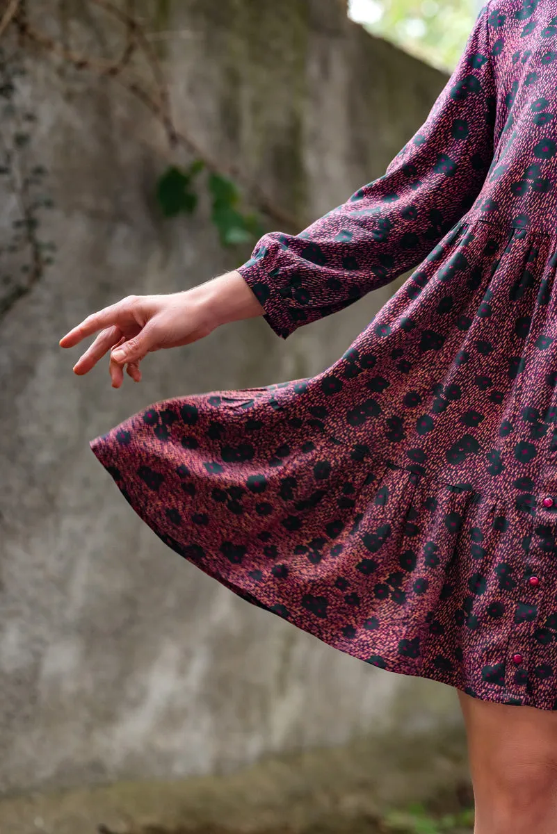 Églantine & Zoé - Punti in Blue Ink Viscose Poplin Fabric