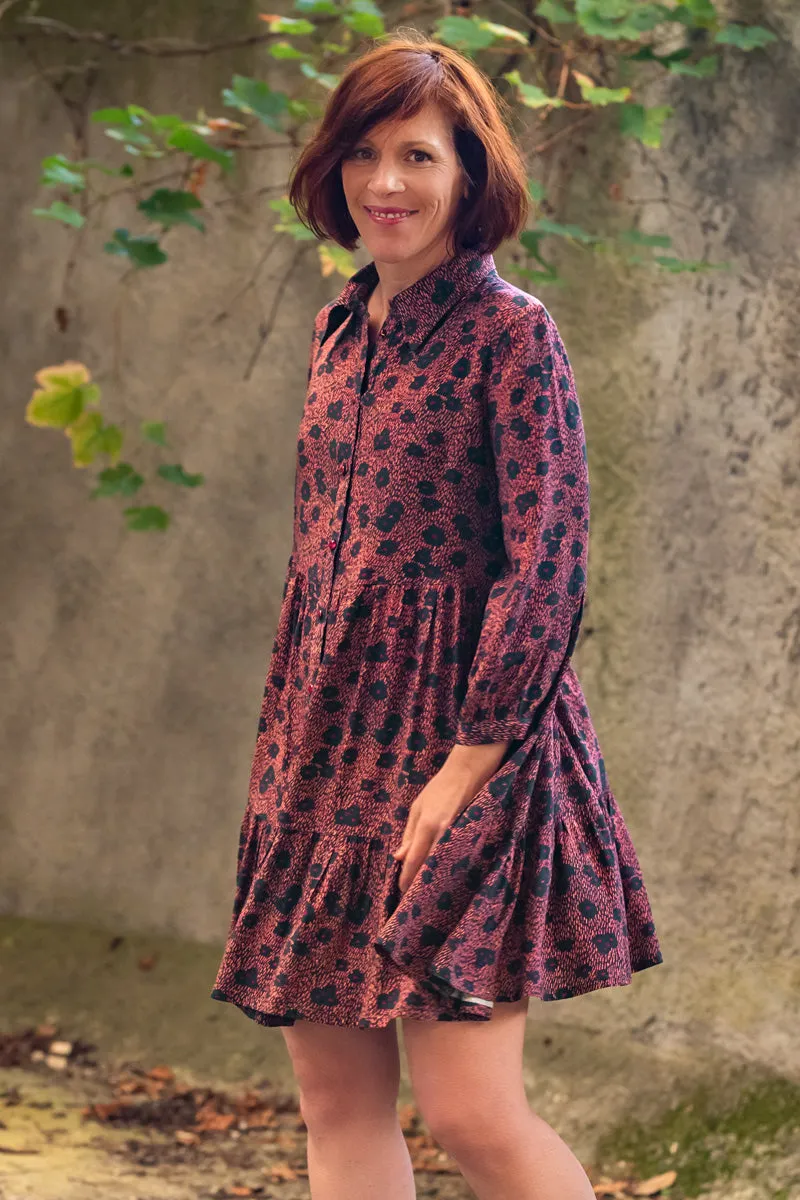 Églantine & Zoé - Punti in Blue Ink Viscose Poplin Fabric